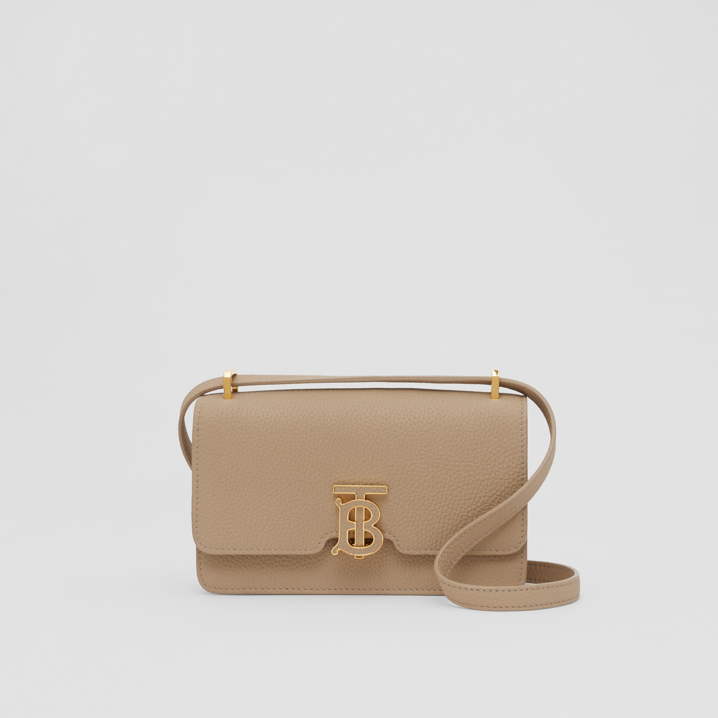 Grainy Leather Mini TB Bag in Oat Beige - Women | Burberry® Official - 1