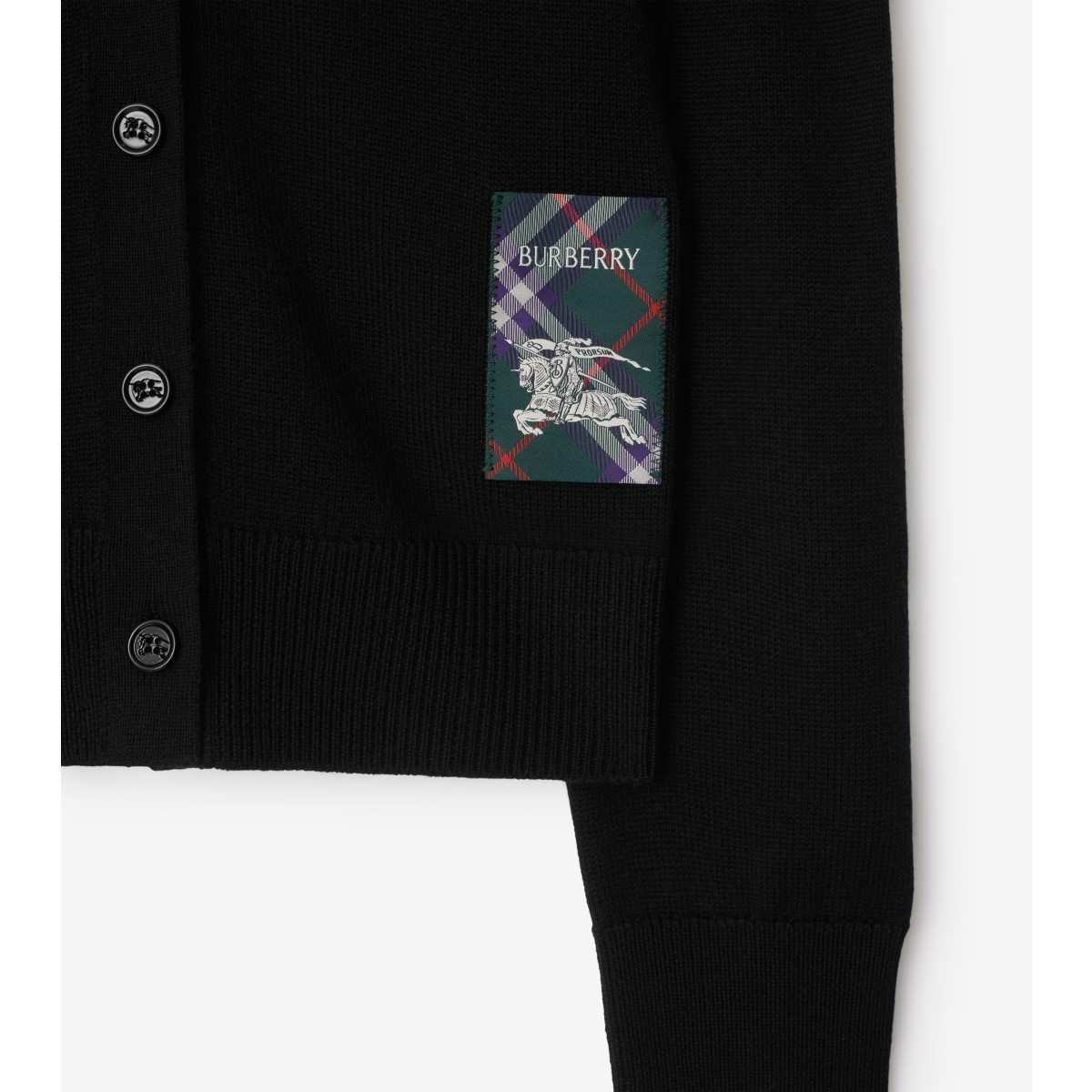  Check Label Wool Cardigan