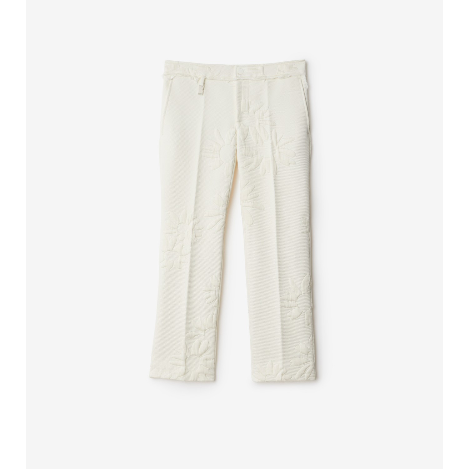 Daisy Silk Blend Tailored Trousers in Natural white - Women | Burberry® Official