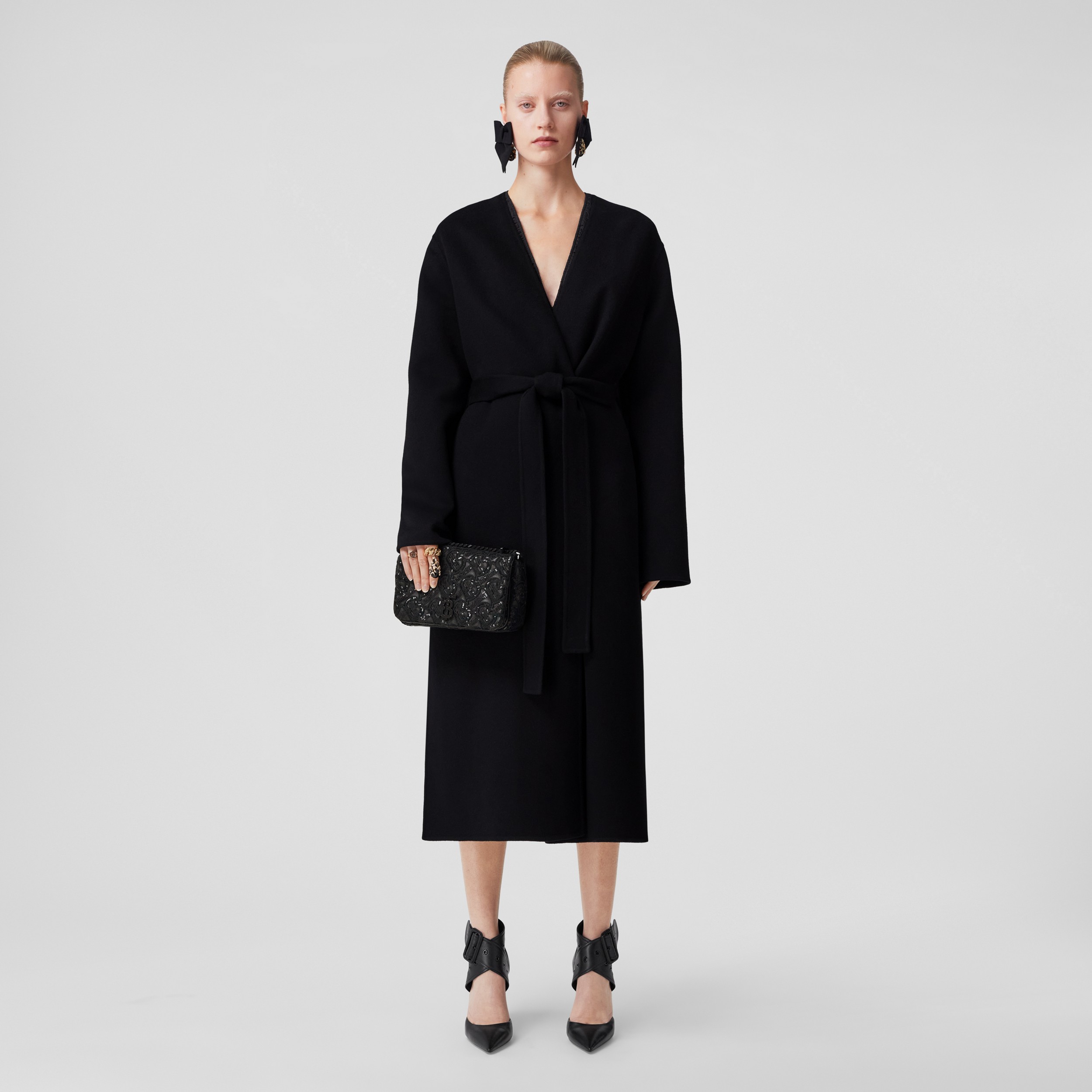 Cashmere Belted Coat in Black - Women | Burberry® Official - 1