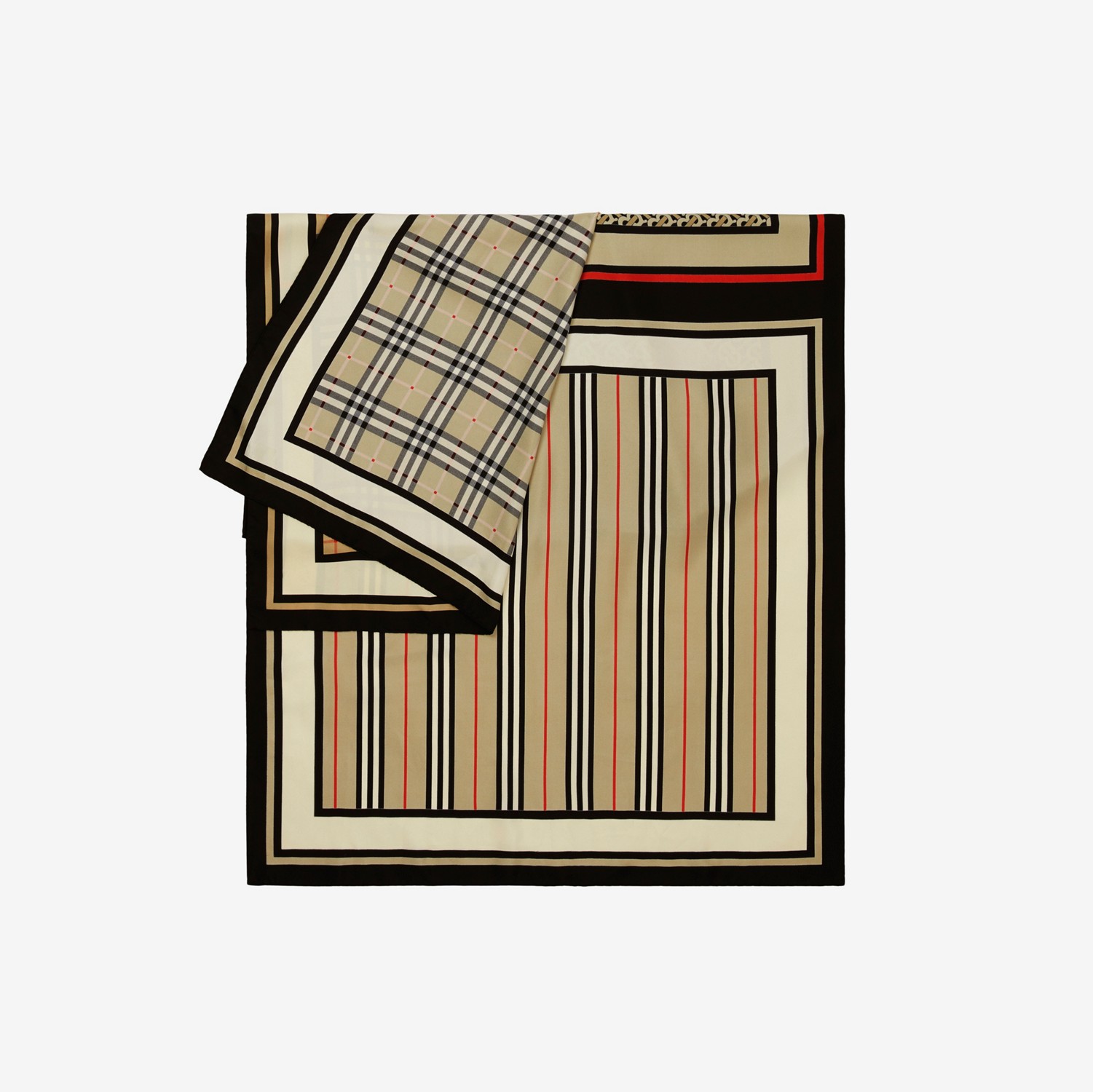 Pañuelo en seda con collage (Beige Vintage) | Burberry® oficial