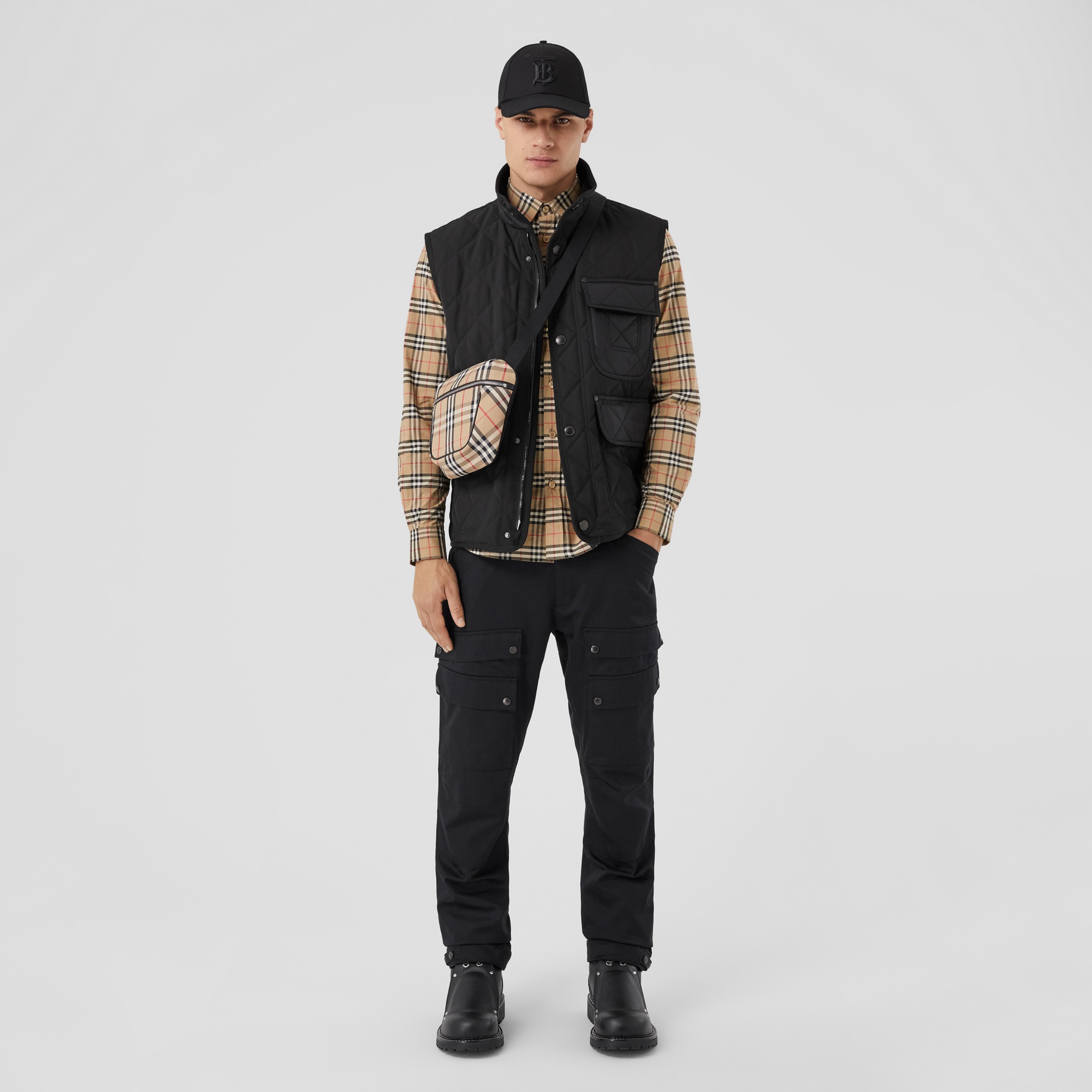 Diamond Quilted Thermoregulated Gilet in Black - Men | Burberry® Official - 1