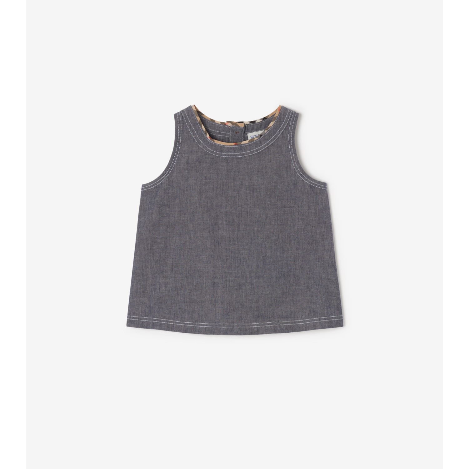 Cotton Chambray Top in Damson blue melange | Burberry® Official