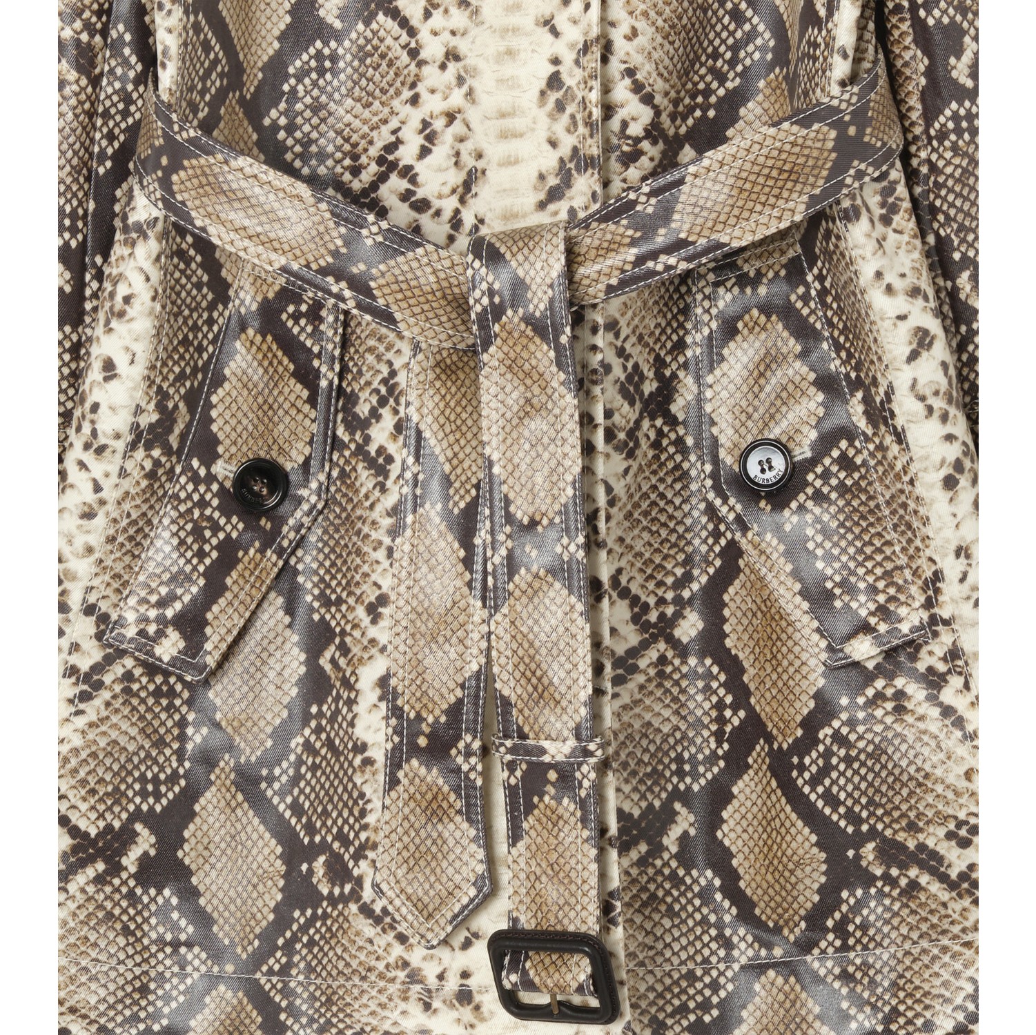Short Python Print Coated Cotton Stonehaven Car Coat