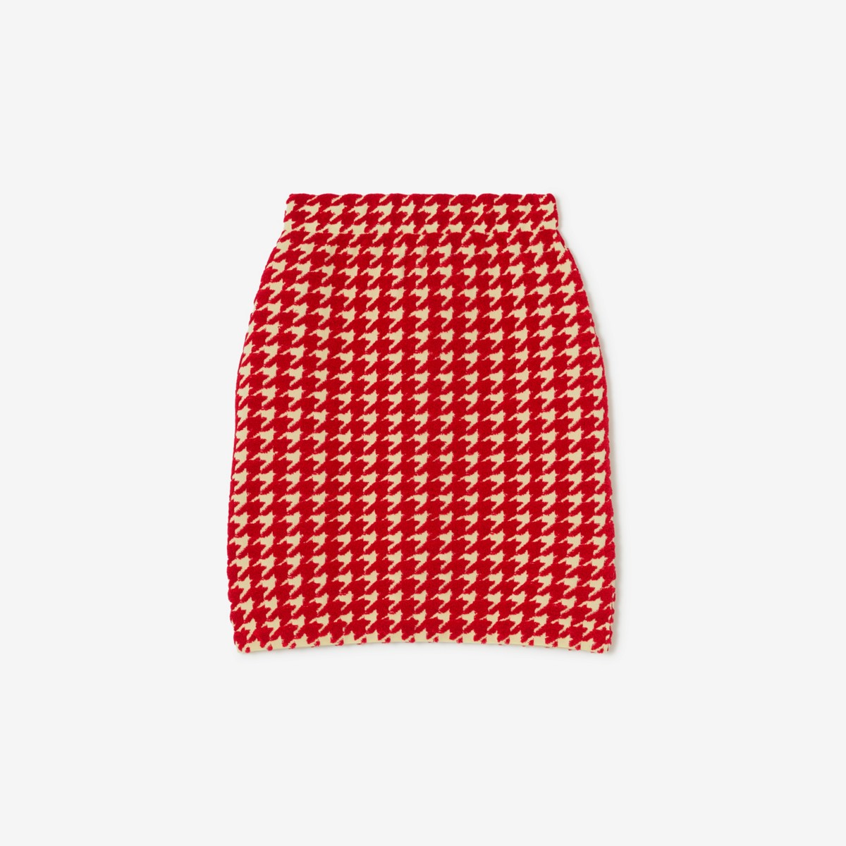 Shop Burberry Houndstooth Nylon Blend Mini Skirt In Pillar