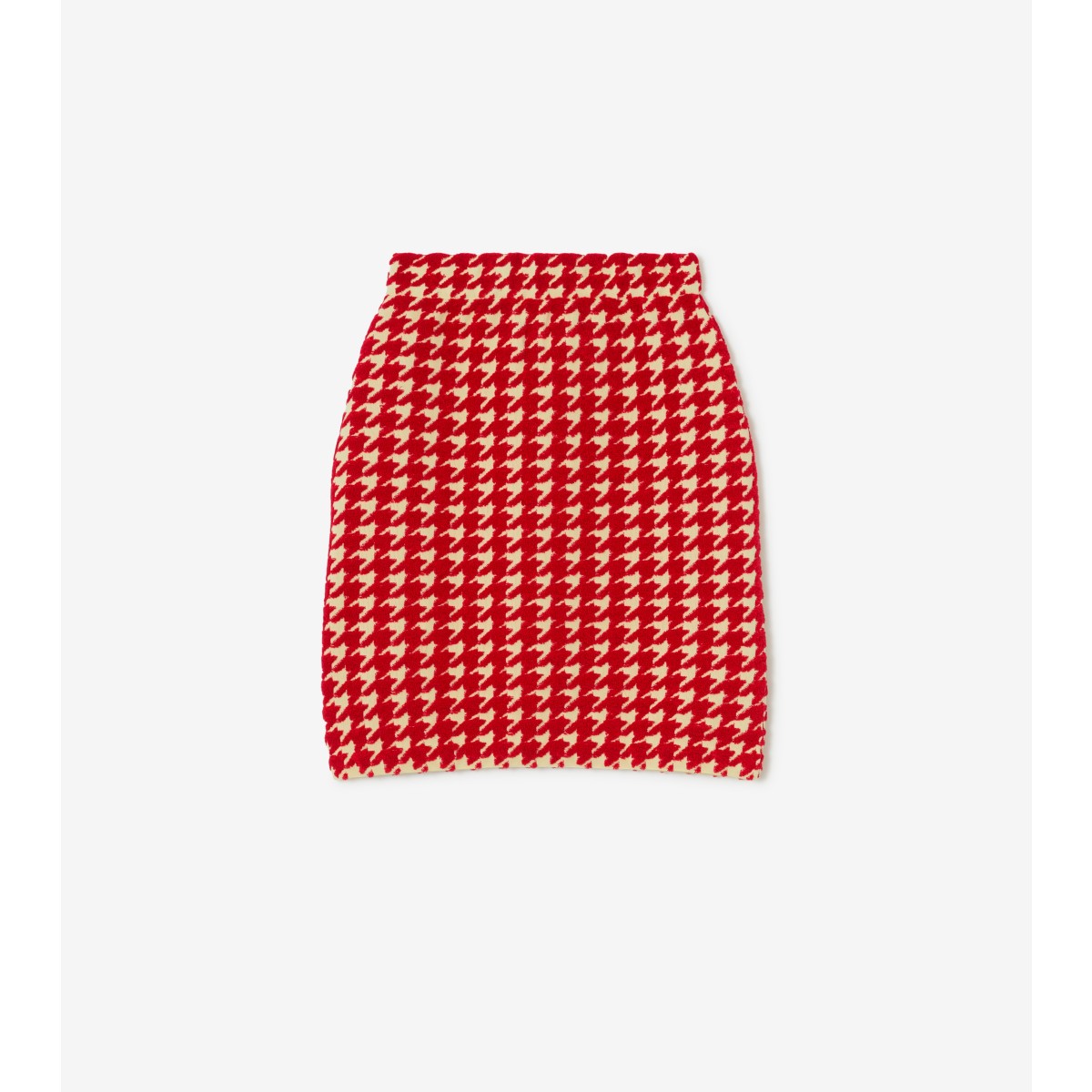 Shop Burberry Houndstooth Nylon Blend Mini Skirt In Pillar