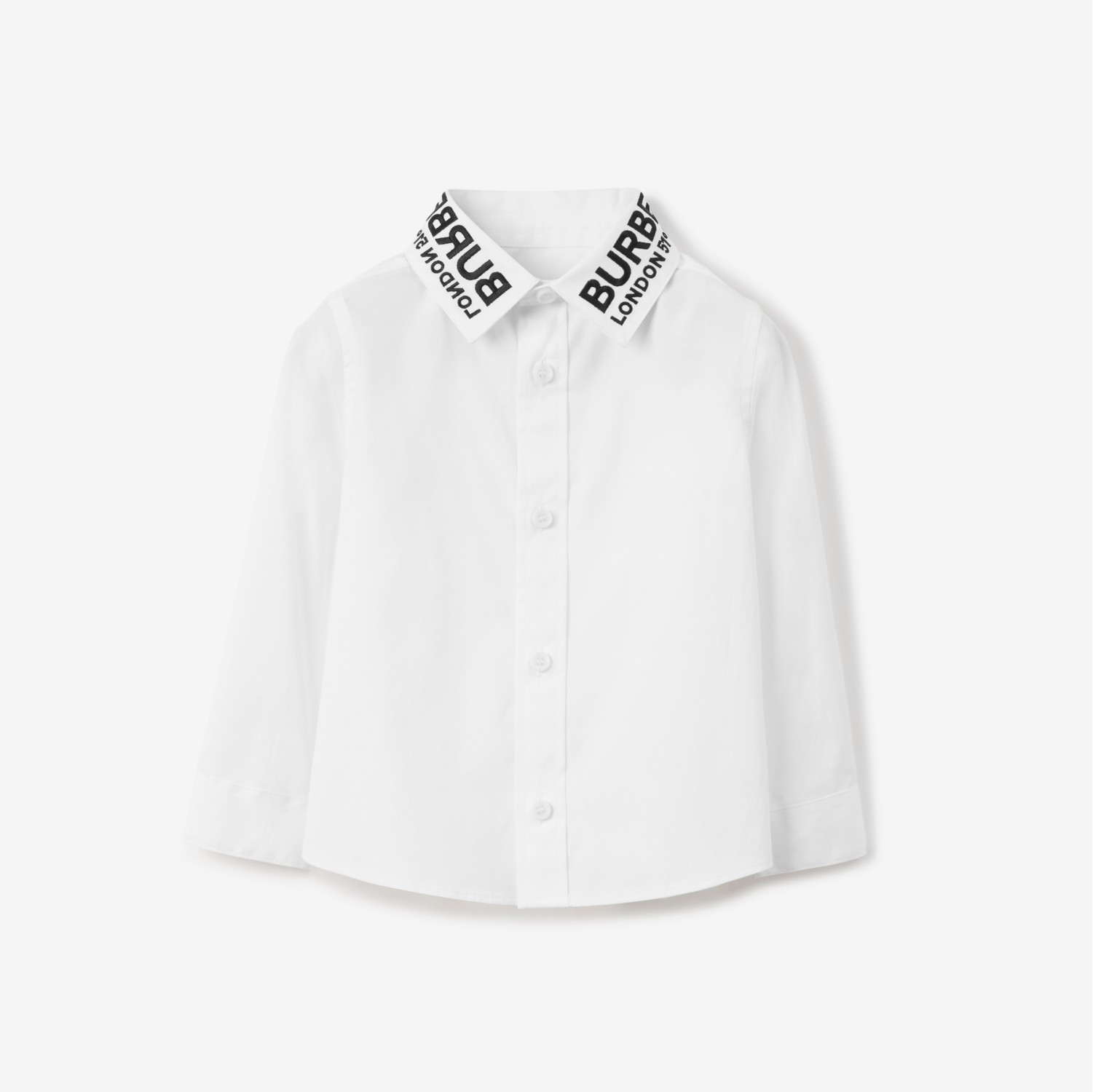 坐标棉质衬衫 (白色) - 儿童 | Burberry® 博柏利官网