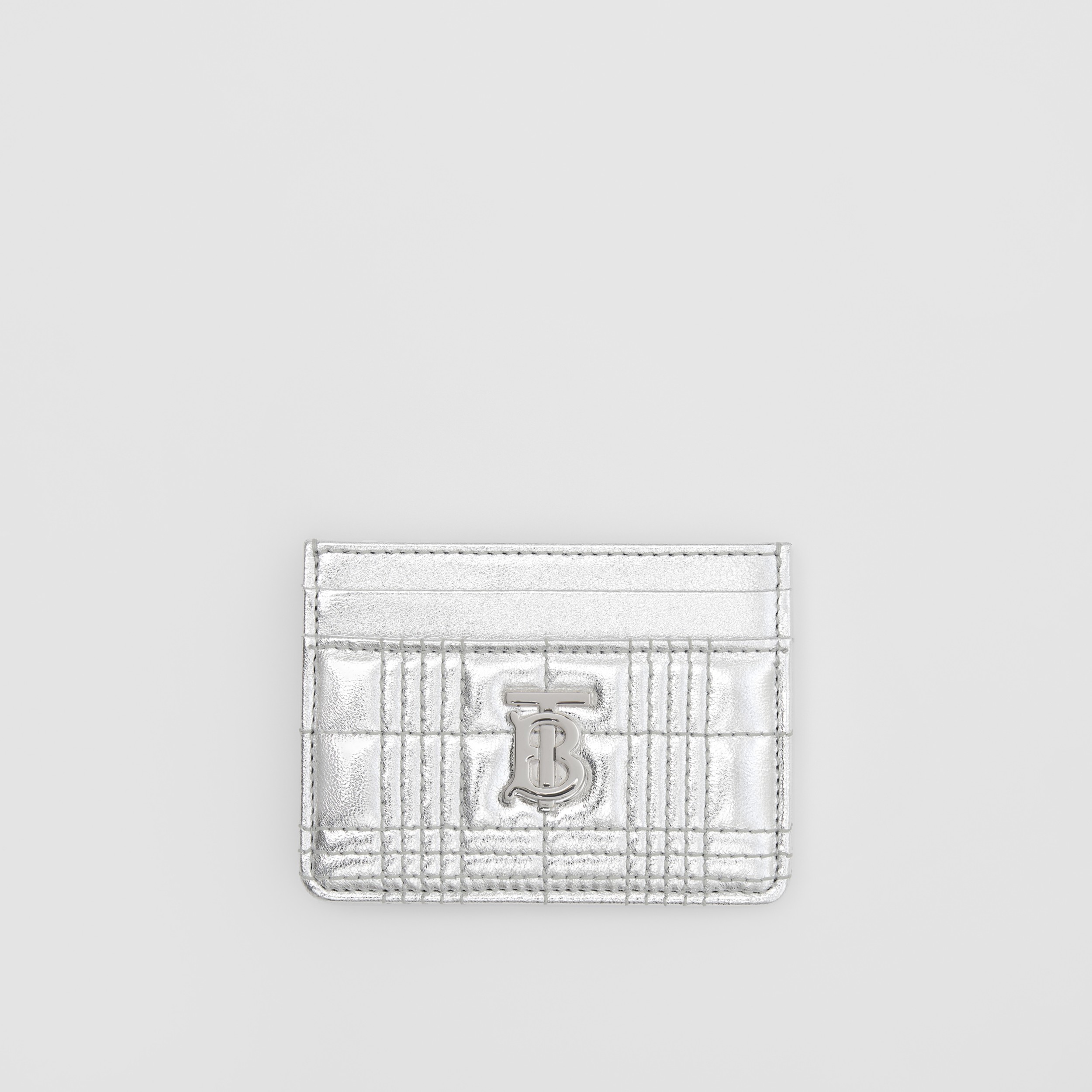 Quilted Leather Lola Card Case in Silver - Women | Burberry® Official