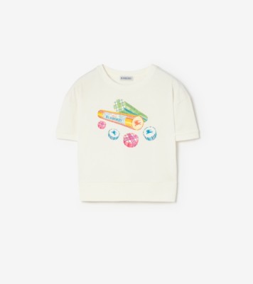 Crystal Candy Rock Cotton T-shirt in Chalk white | Burberry® Official