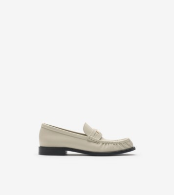 【関税&送料込】Burberry Beige Leather Raft Loafers Burberry Beige Leather Raft Loafers In Multicolour | ModeSens