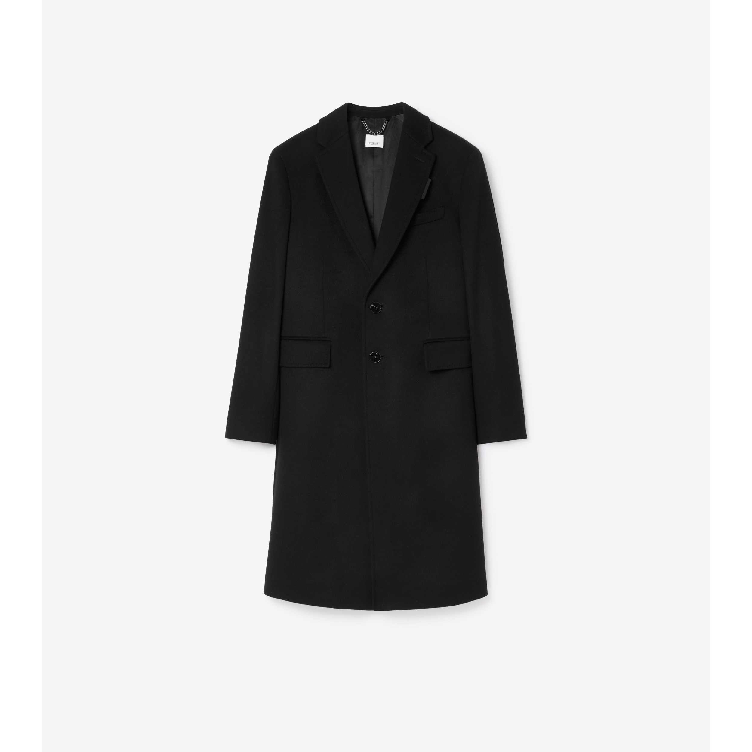 Wool Cashmere Tailored Coat in Black Men Burberry Official