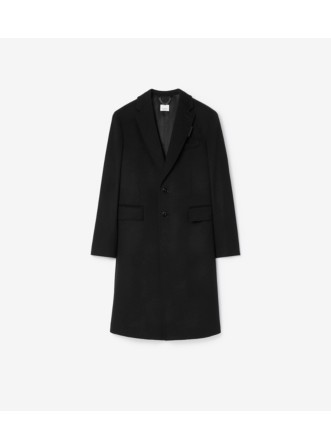 Lambskin trim wool cashmere blend store tailored coat