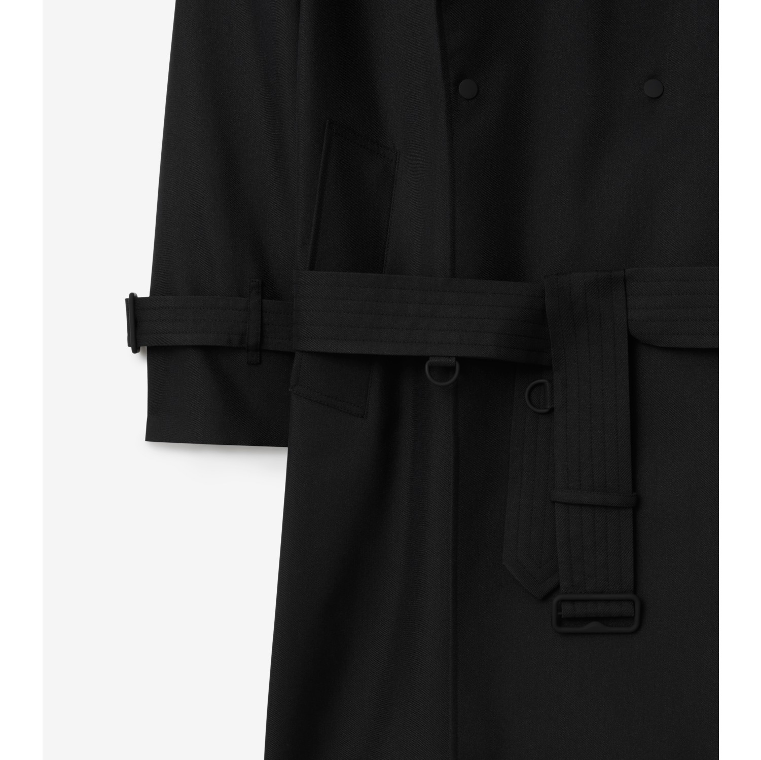 Long Silk Blend Trench Coat in Black - Men | Burberry® Official