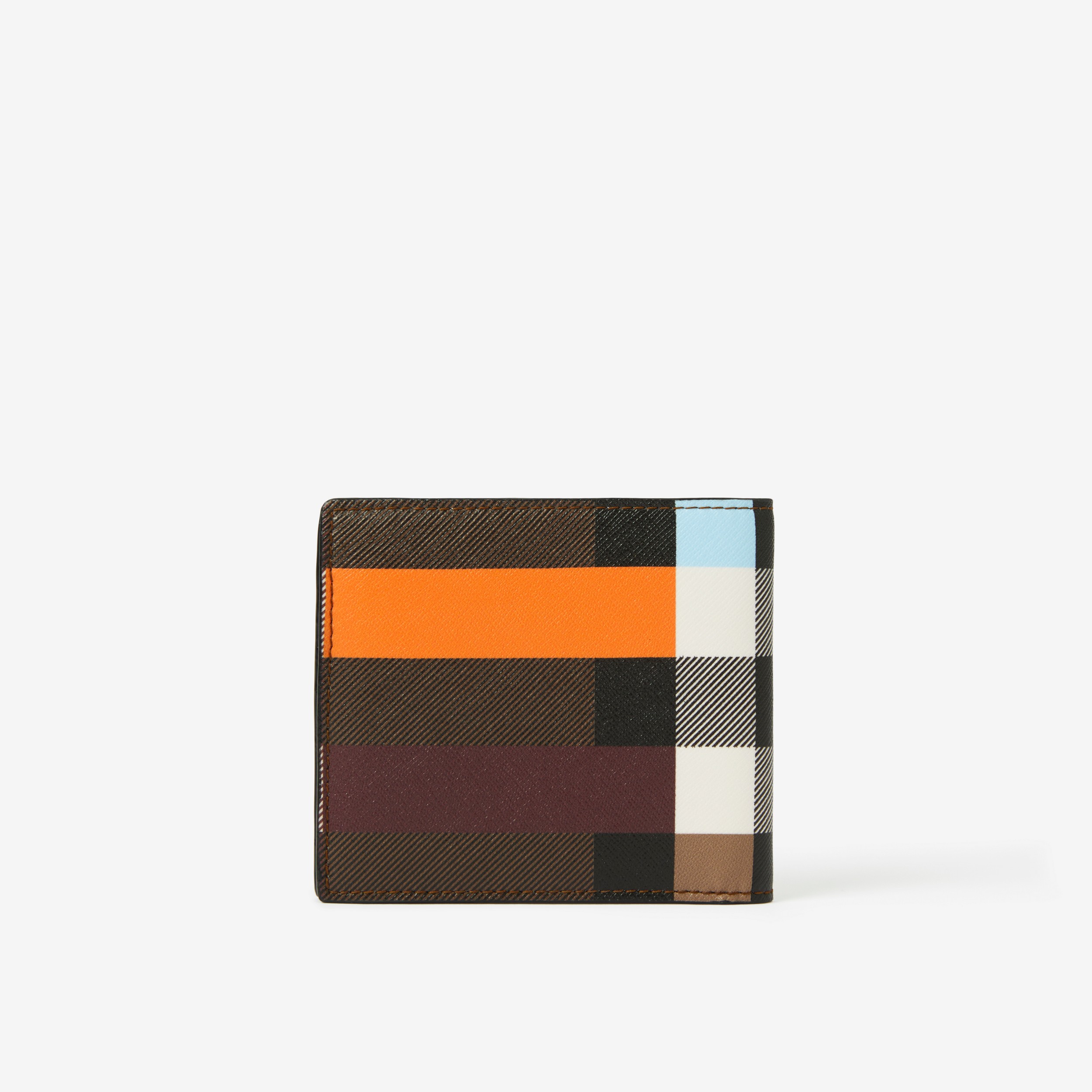Colour Block Check Bifold Wallet in Dark Birch Brown - Men | Burberry® Official - 3