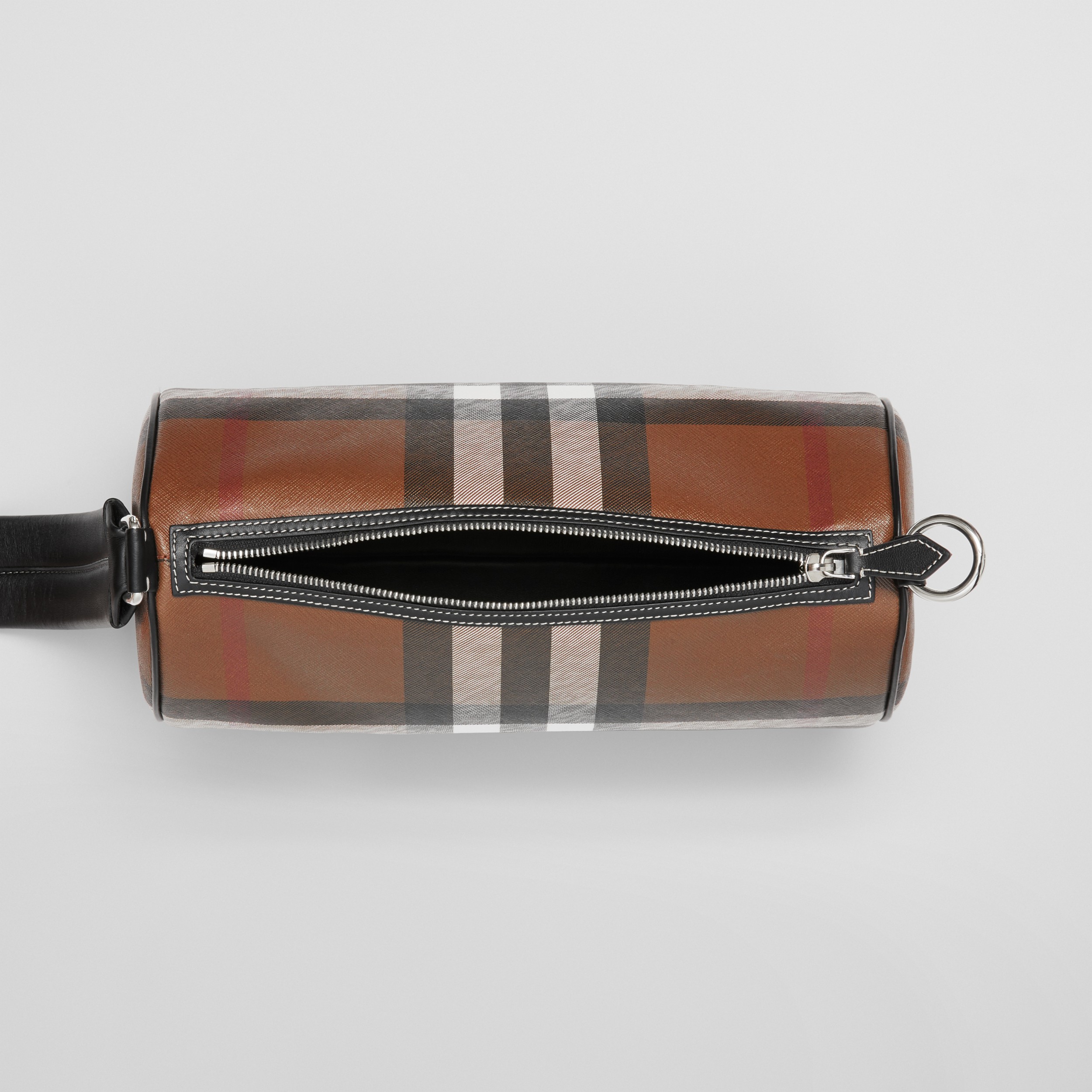 Bolsa Rhombi de couro com estampa xadrez grande - Pequena (Marrom Bétula Escuro) - Mulheres | Burberry® oficial - 4