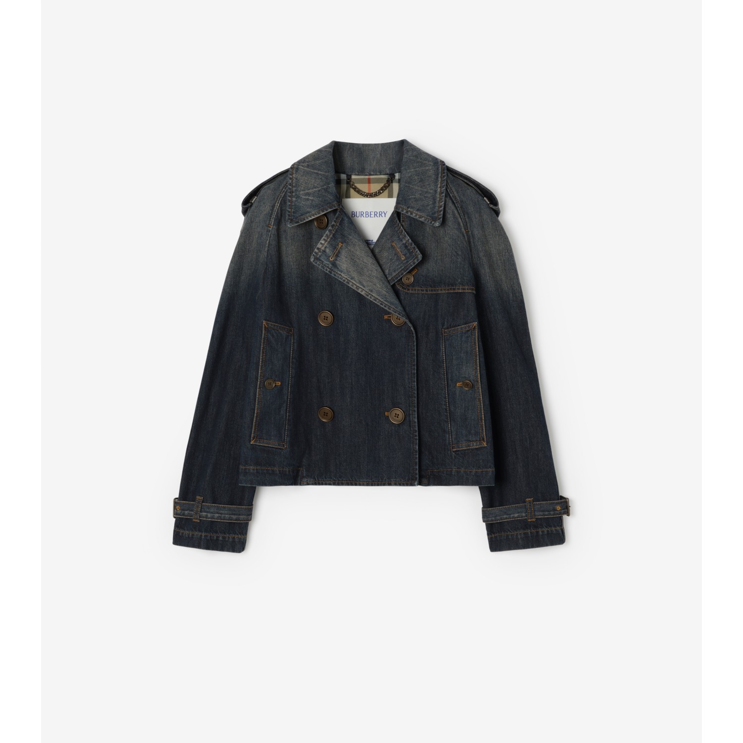 Cropped Denim Mayfair Trench Jacket