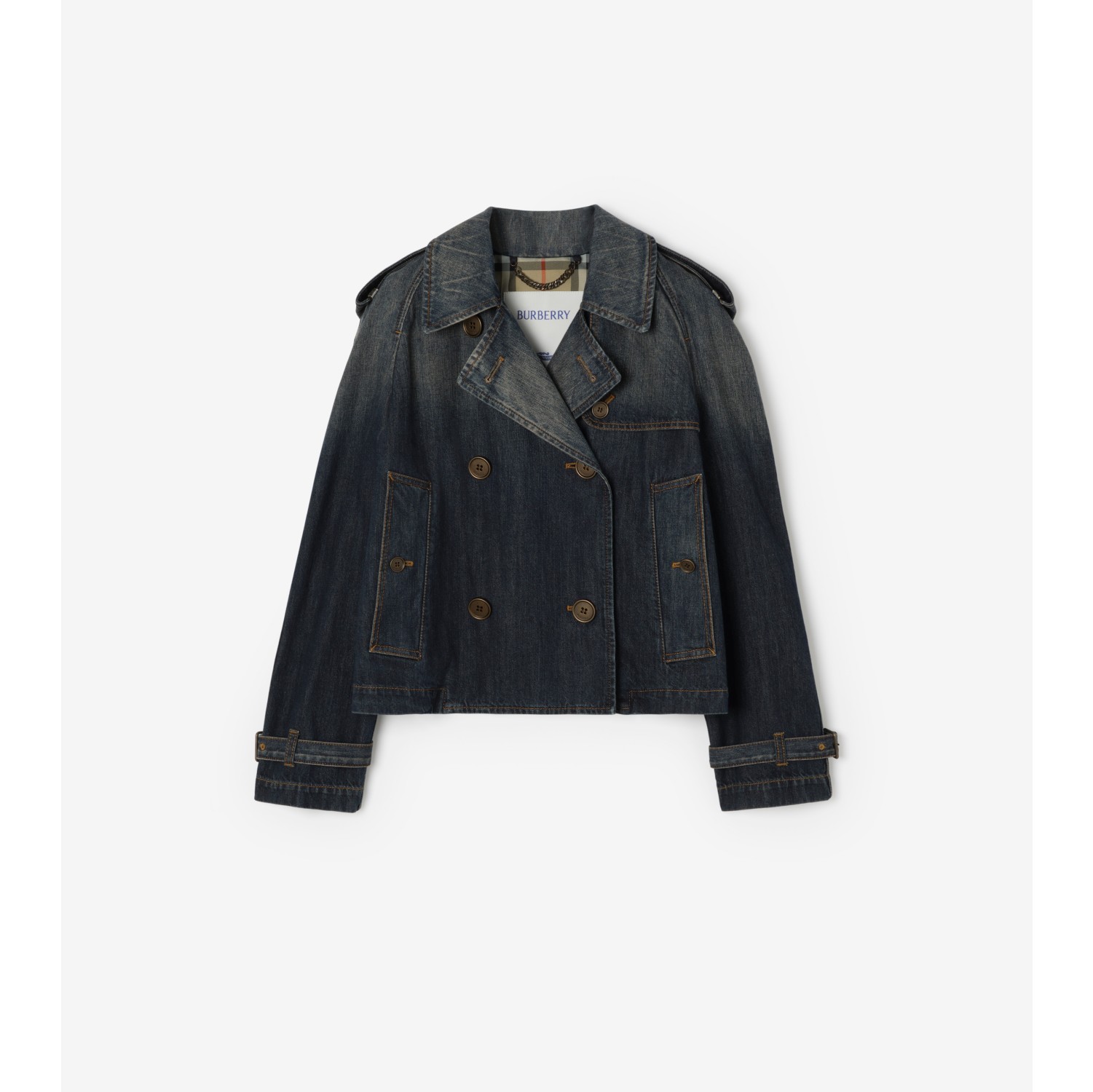 Cropped Denim Mayfair Trench Jacket