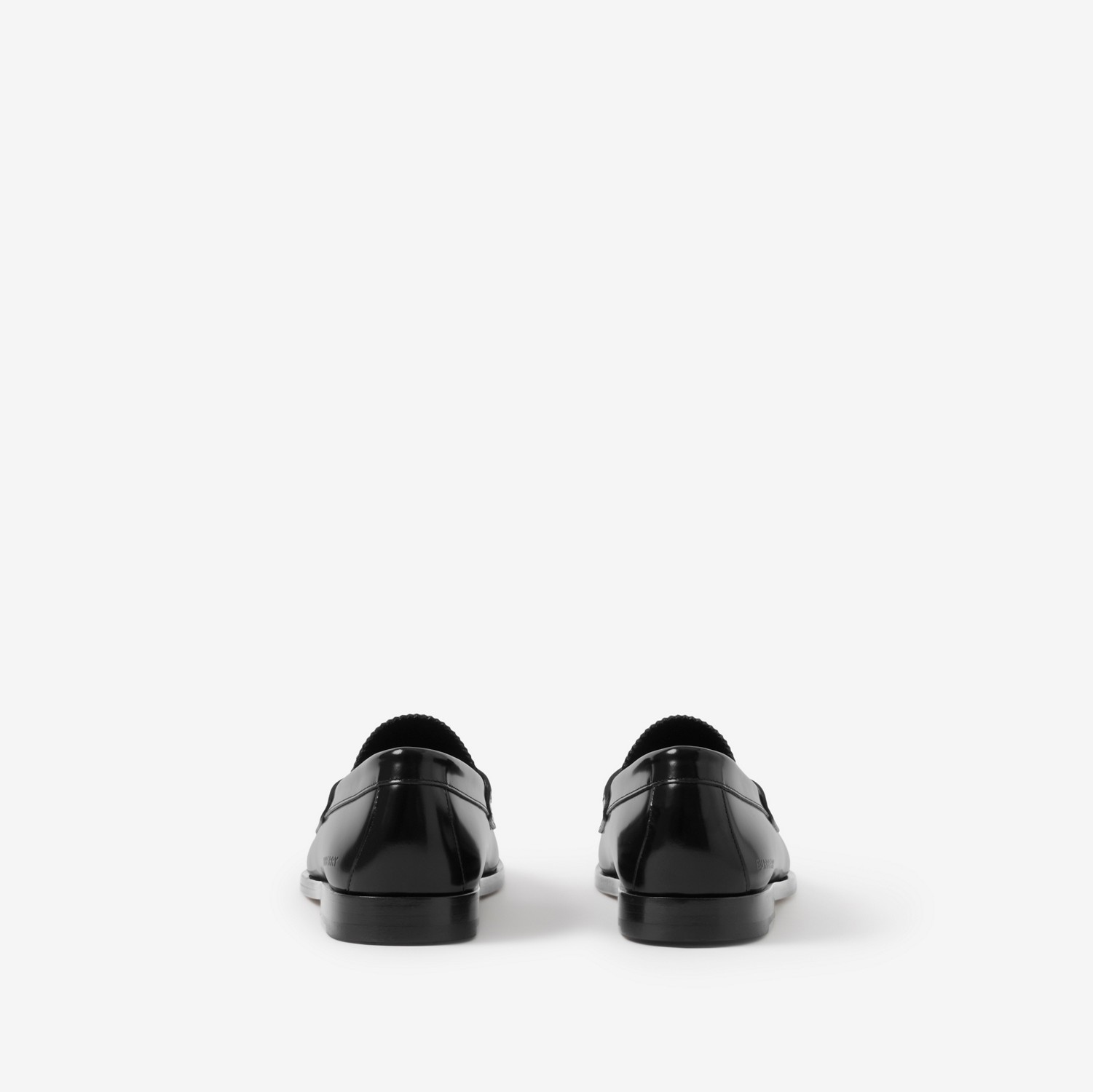 Penny loafers em couro com recorte em Check (Preto) - Mulheres | Burberry® oficial