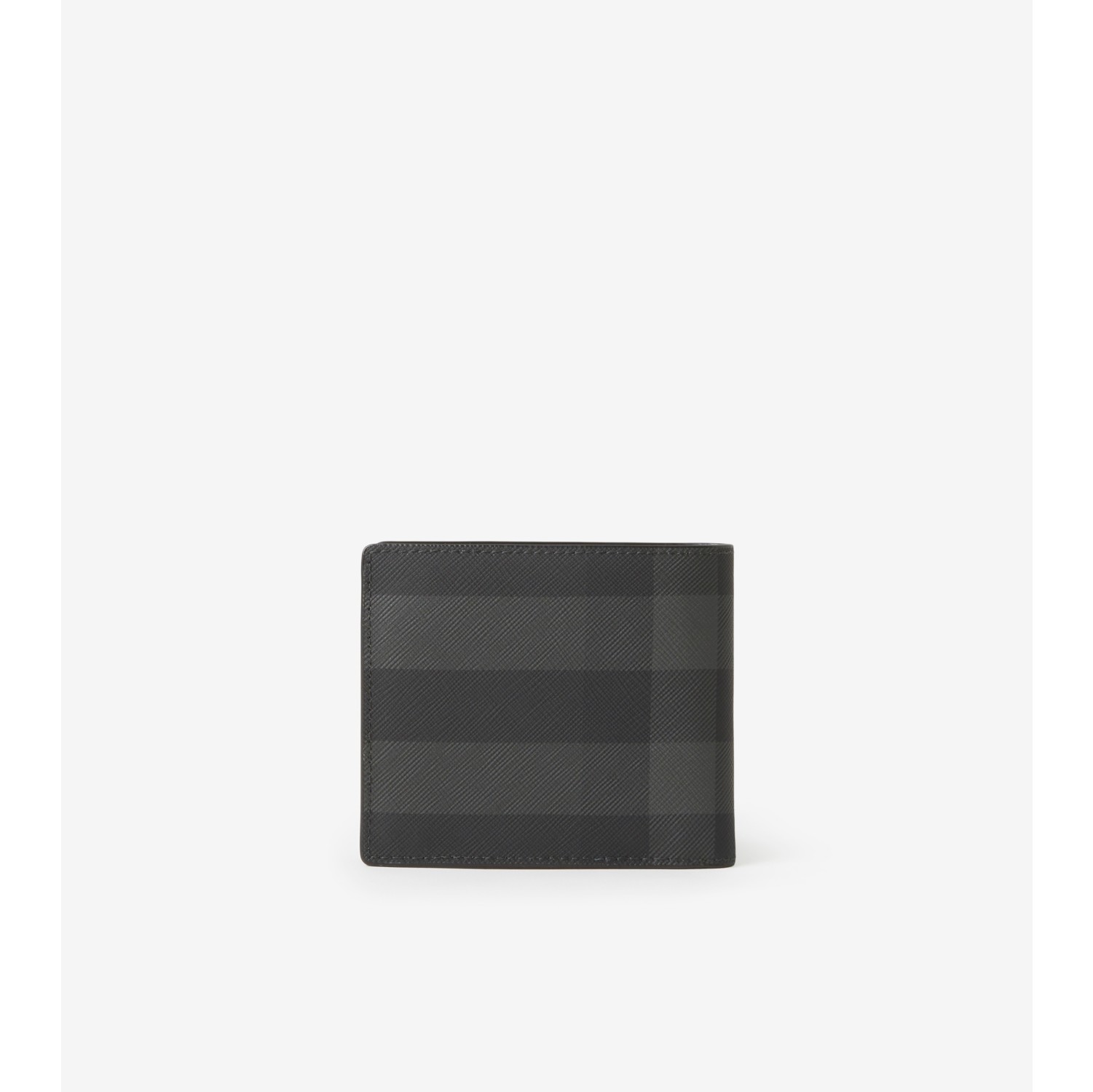 BURBERRY Check Leather Wallet Black