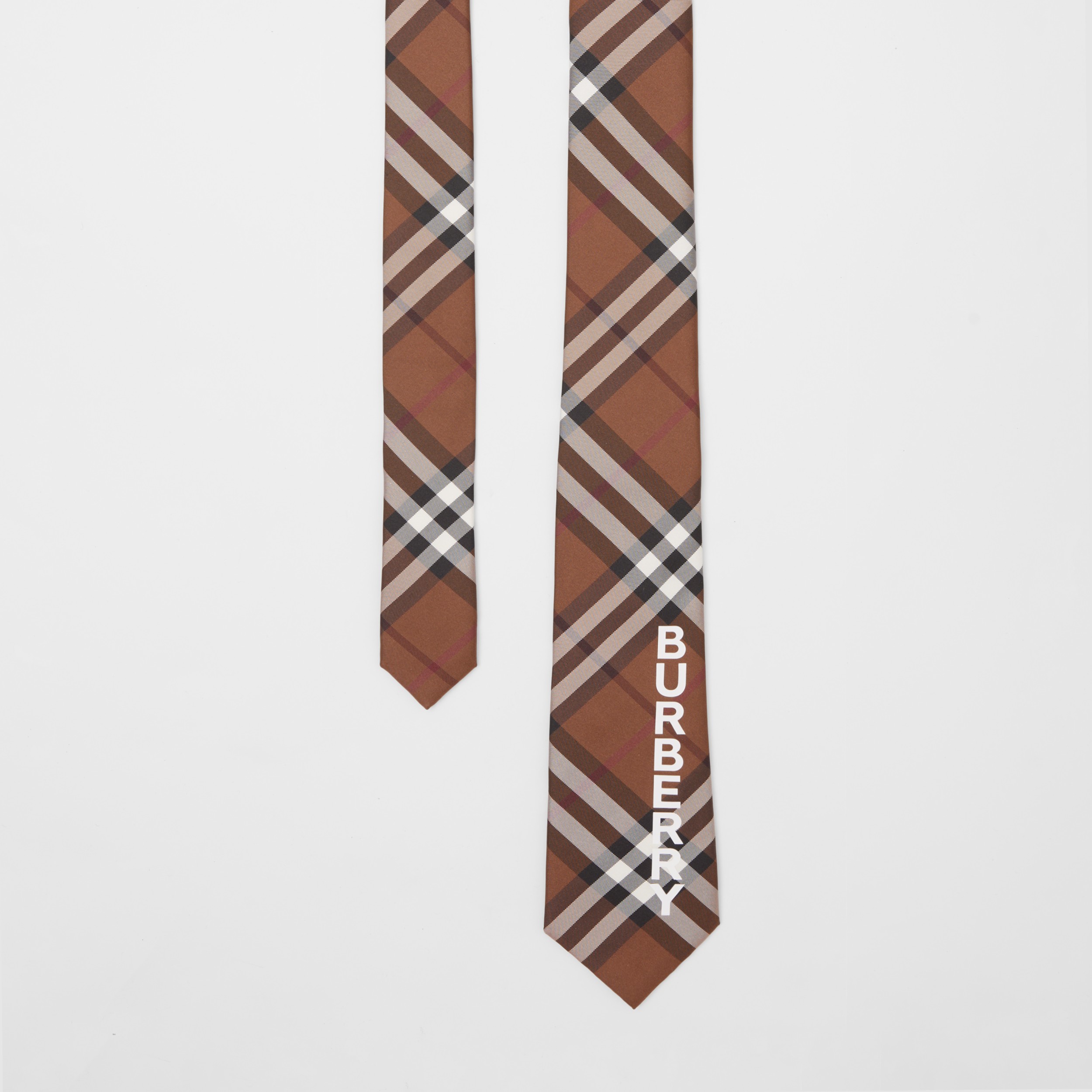 Classic Cut Logo Print Check Tie in Dark Birch Brown - Men | Burberry®  Official