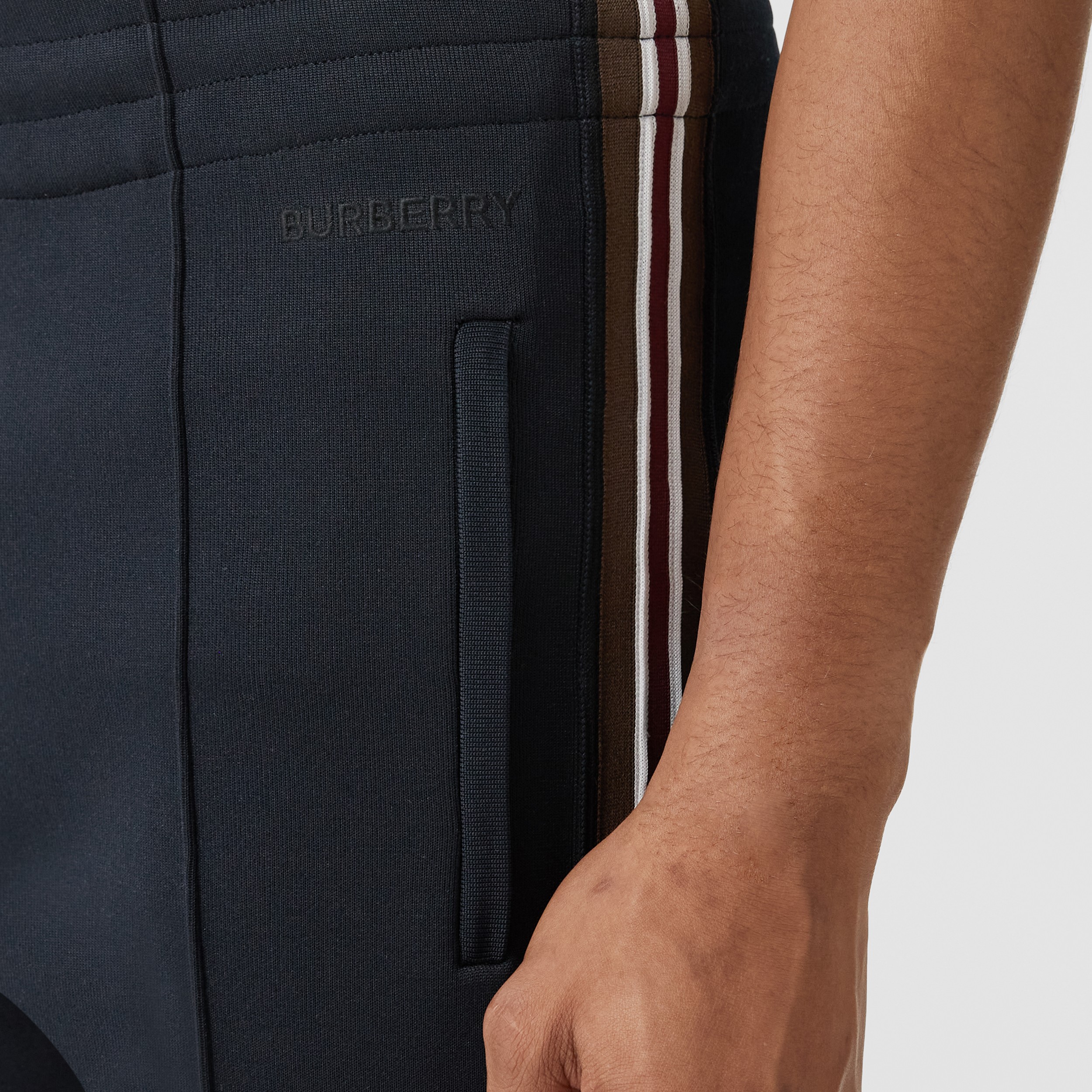 Stripe Detail Jogging Pants in Smoked Navy - Men | Burberry® Official - 2