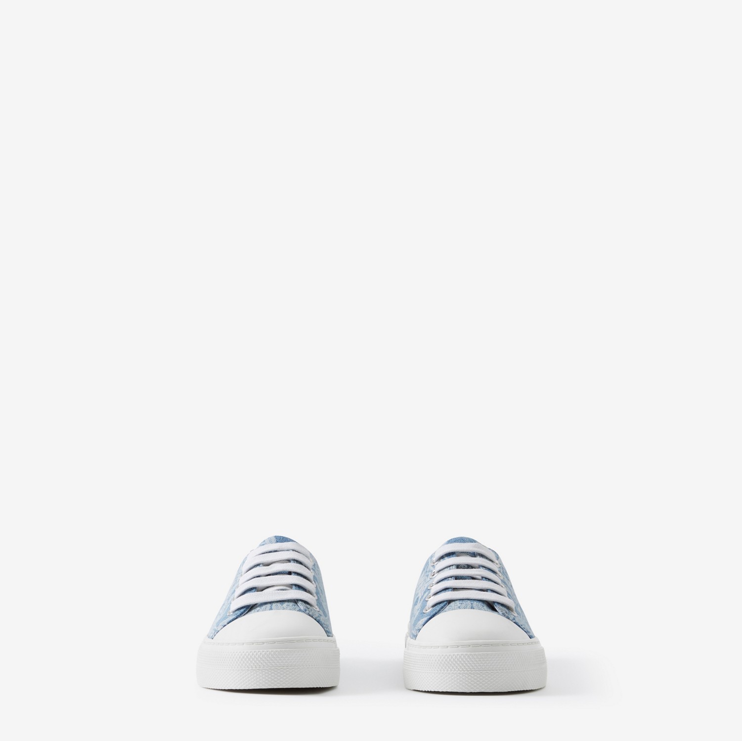 Oak Leaf Crest Cotton Sneakers in Pale Blue - Children | Burberry® Official