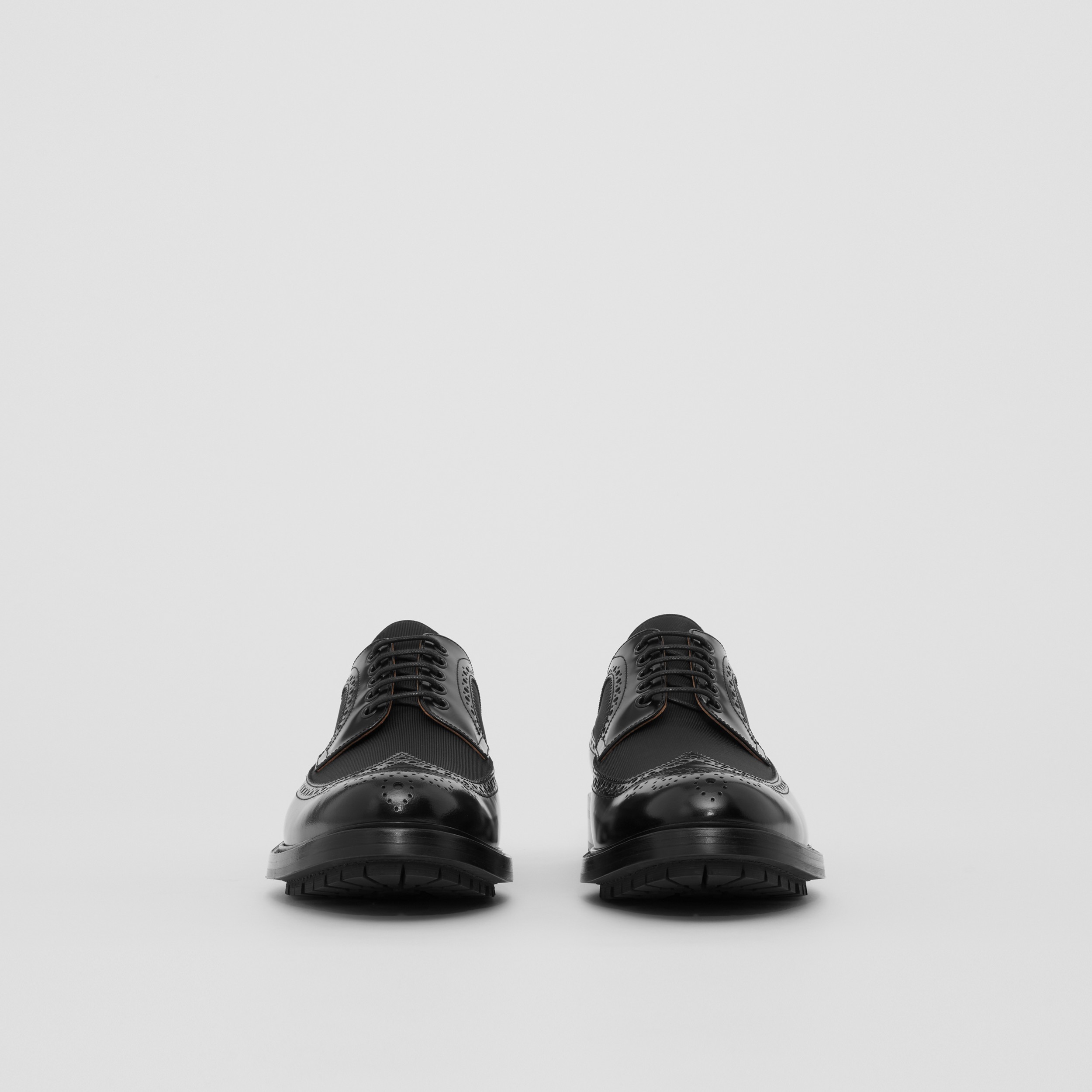 Derby-Schuhe aus Leder mit Grosgrain-Panel (Schwarz) - Herren | Burberry® - 4