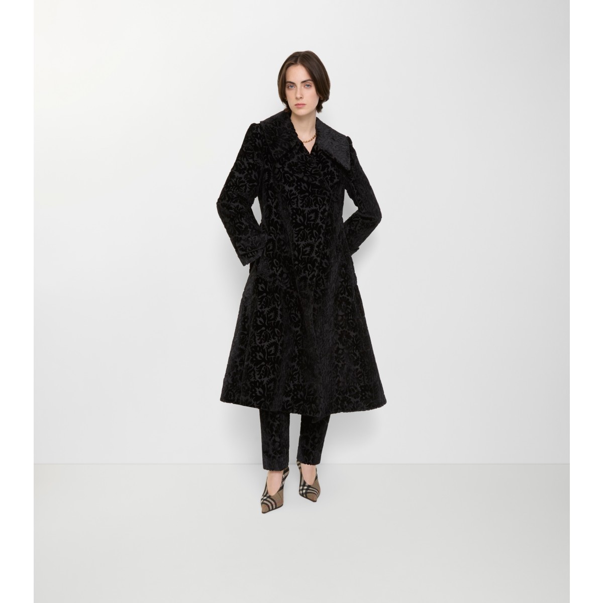  Vine Silk Blend Velvet Tailored Coat