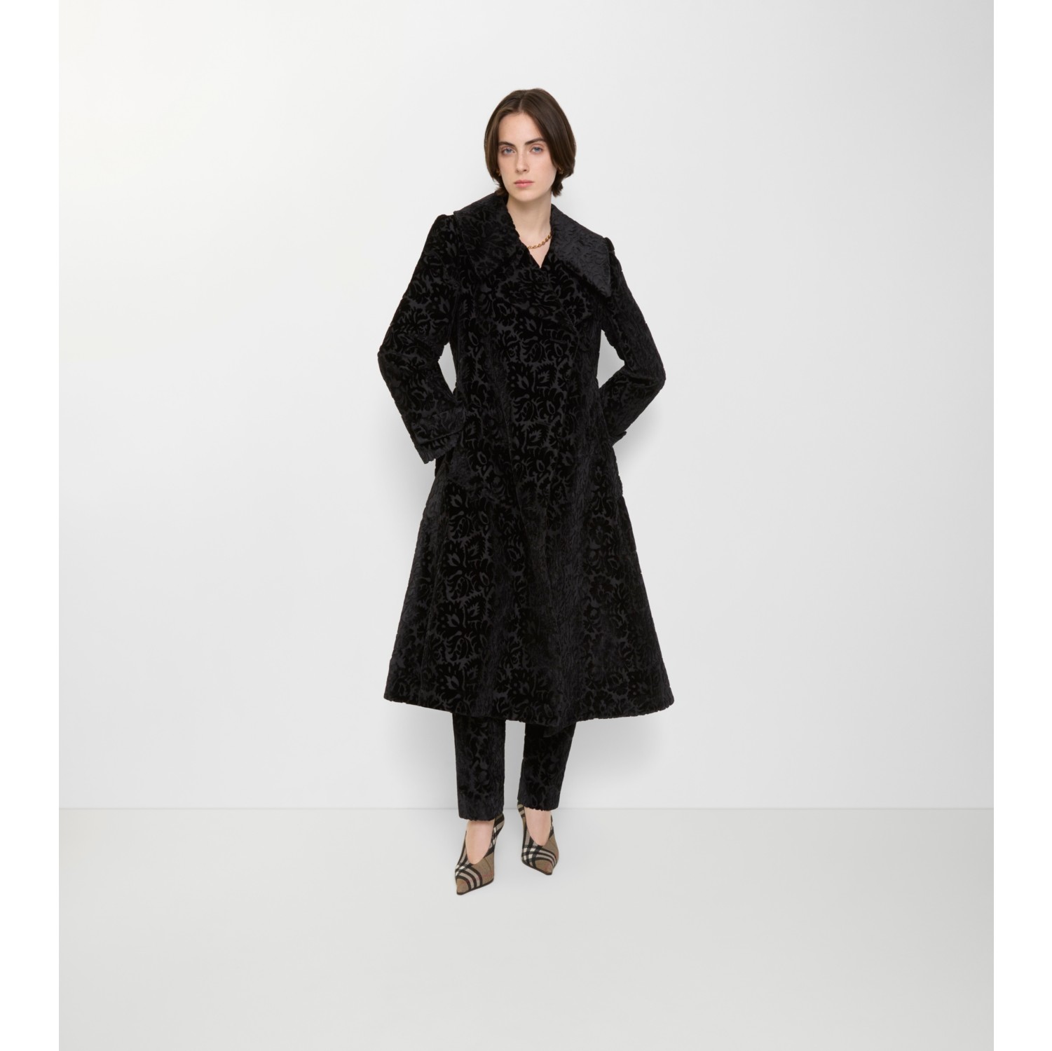 Vine Silk Blend Velvet Tailored Coat