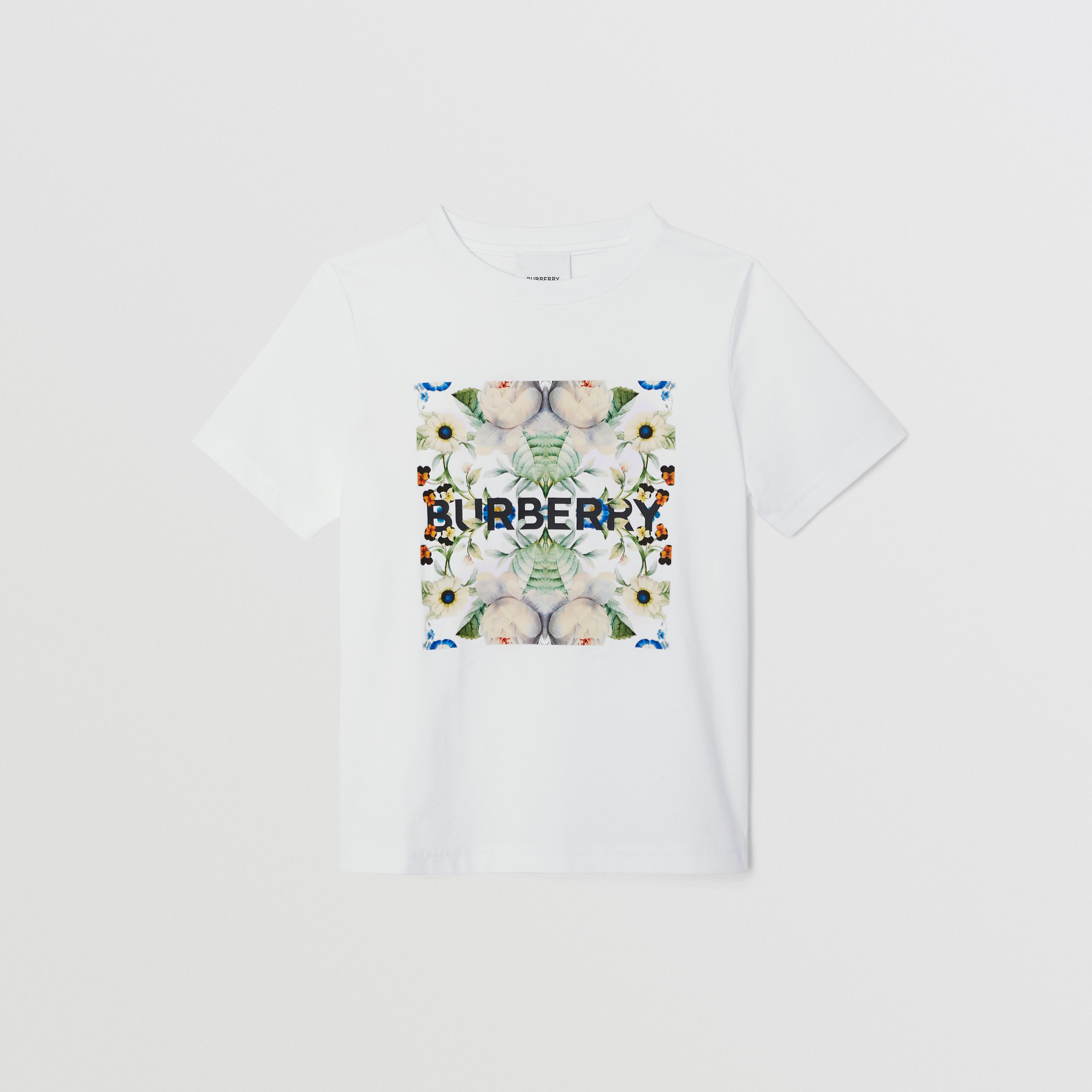 Montage Print Cotton T-shirt in White | Burberry® Official - 1