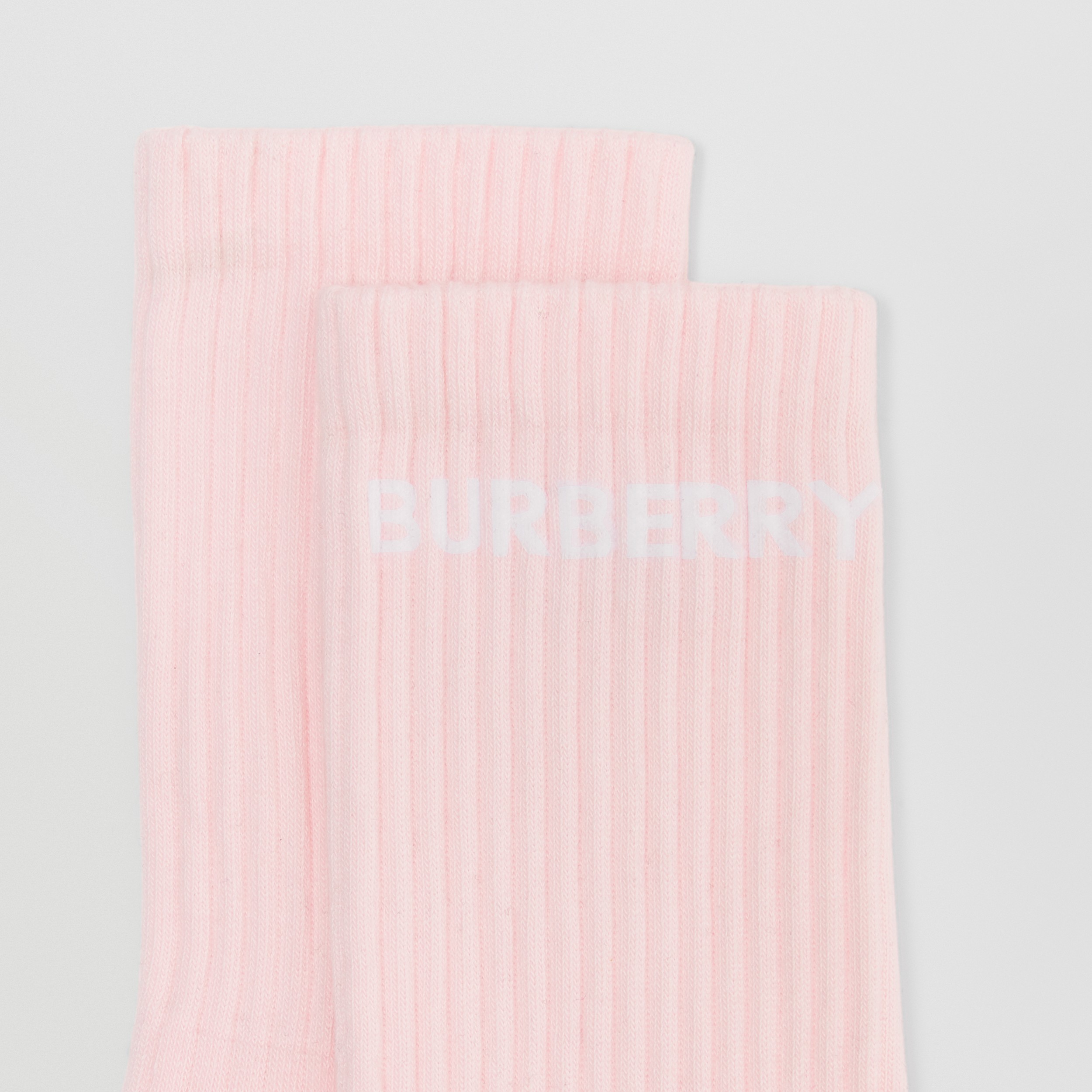 Socken aus technischer Stretchbaumwolle mit Logo in Intarsienoptik (Helles Bonbonrosa) | Burberry® - 2
