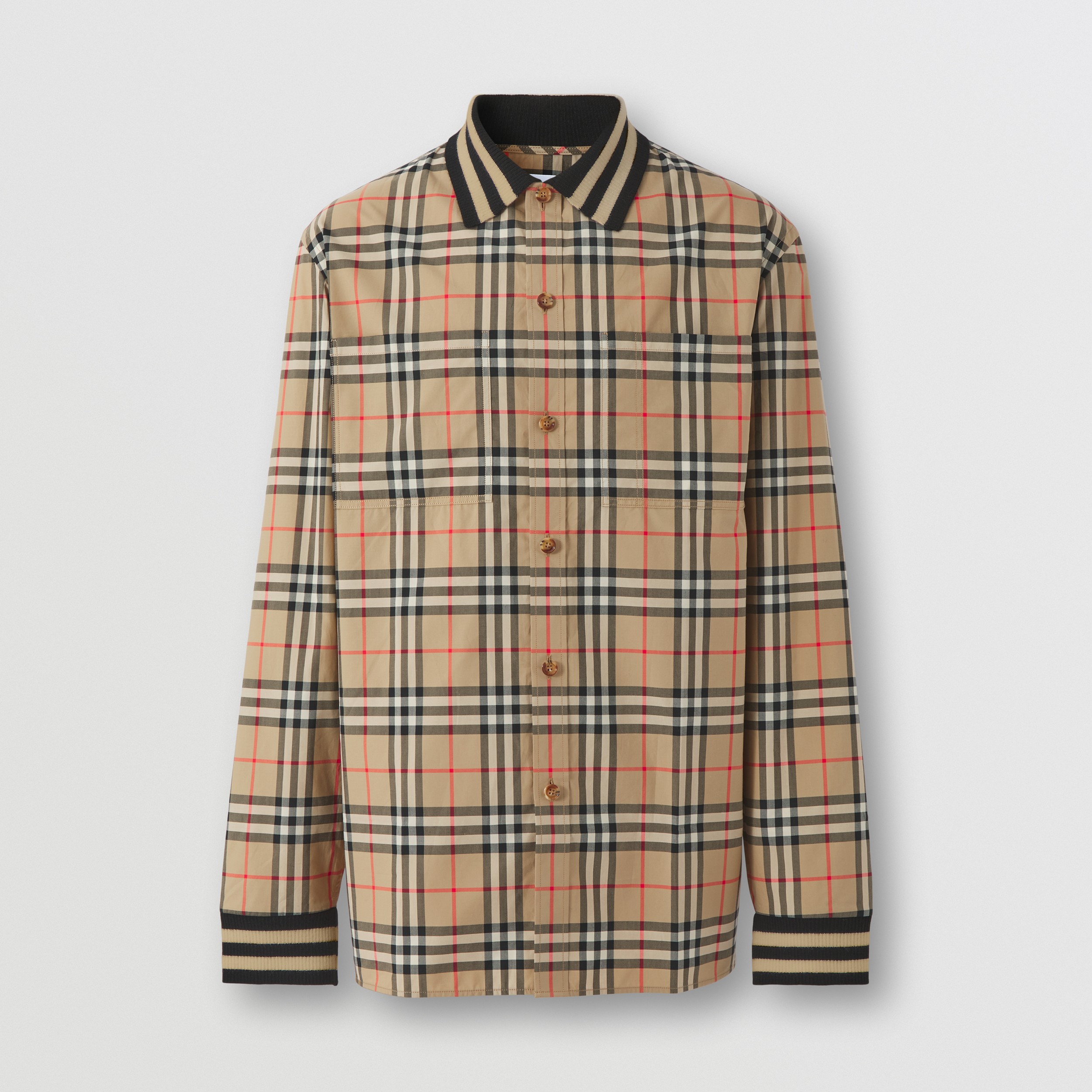 Vintage Check Cotton Poplin Shirt in Archive Beige - Men | Burberry® Official - 4