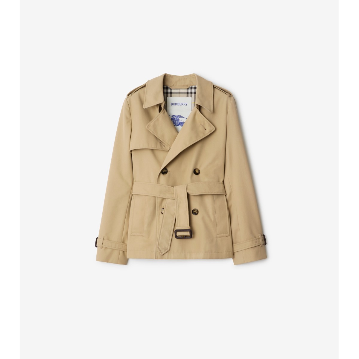  Check Cotton Blend Trench Jacket