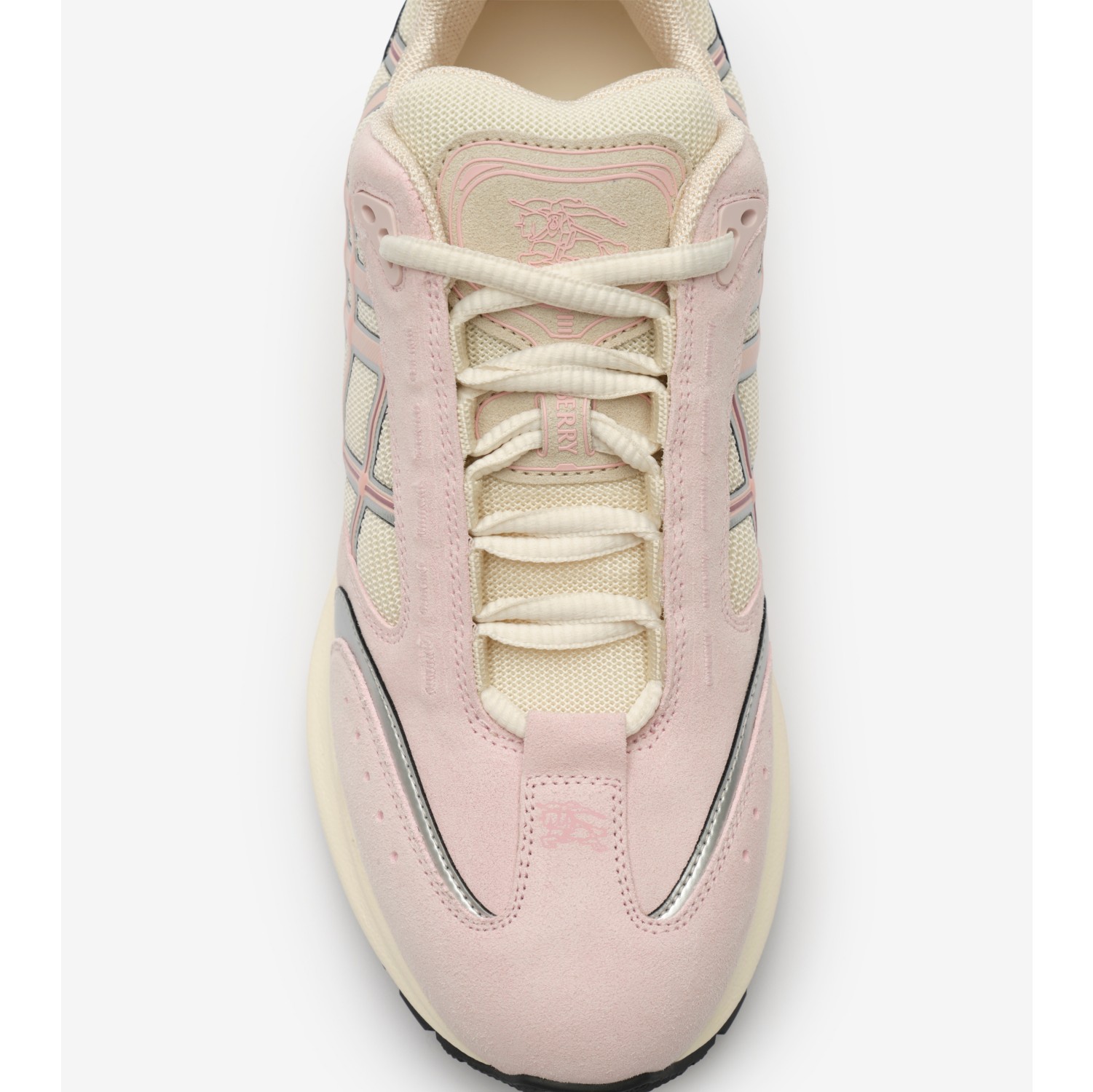 Nylon, Suede and Leather Eclipse Sneakers in Baby pink/silver - Women | Burberry® Official