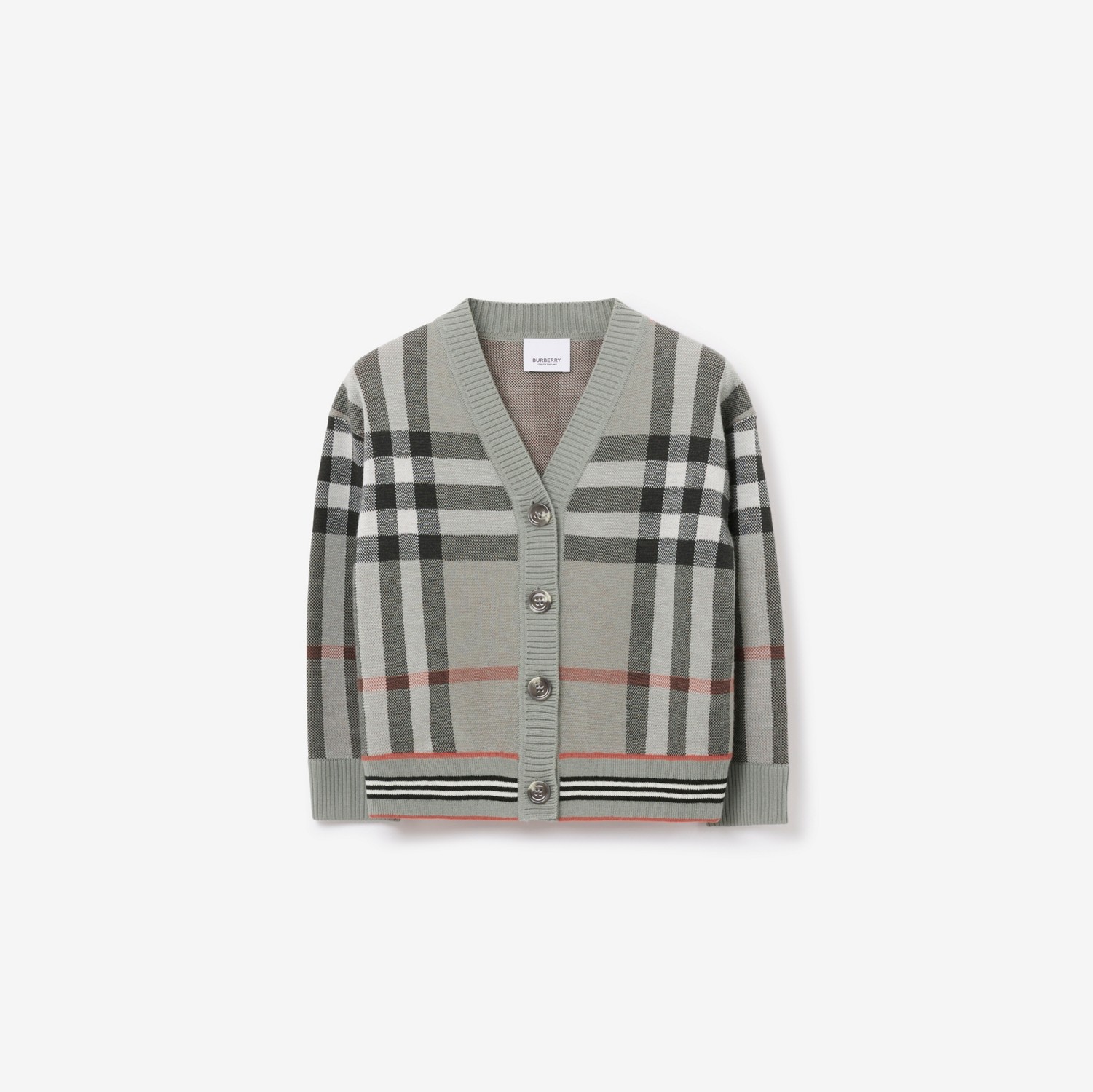 格纹羊毛衫 (冷炭灰色) | Burberry® 博柏利官网