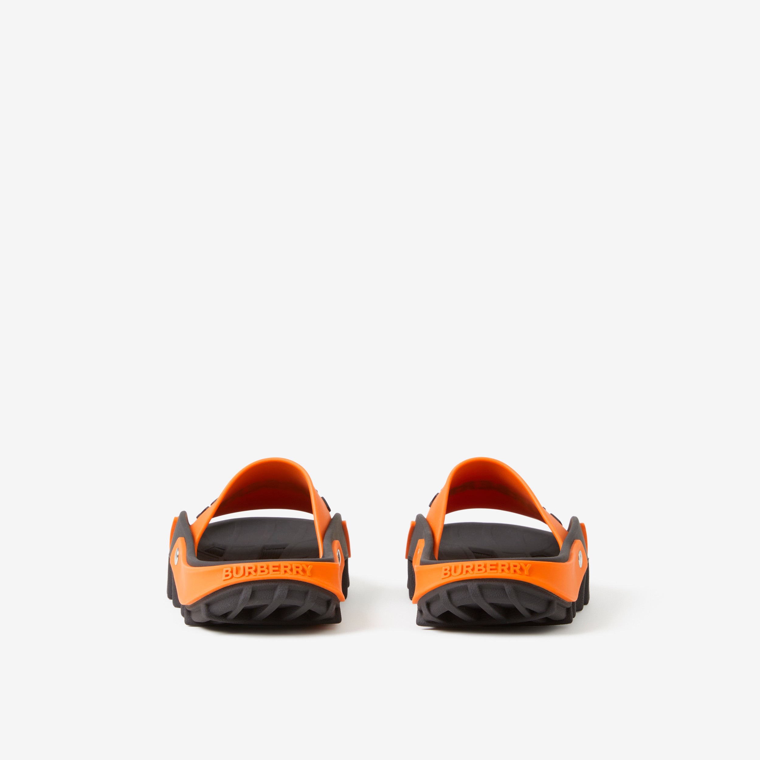 Claquettes bicolores à panneaux et logo (Orange Vif/noir) - Femme | Site officiel Burberry® - 3