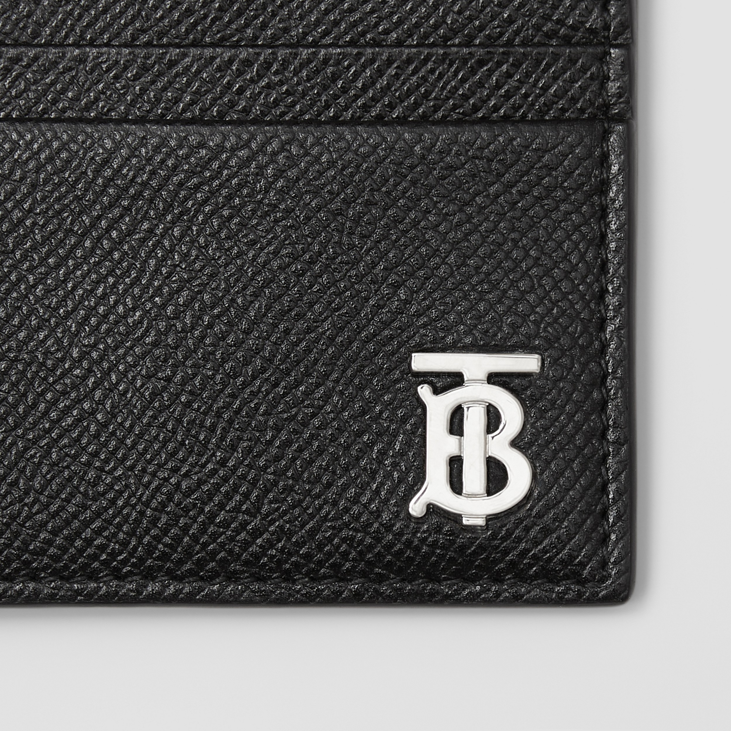 Grainy Leather TB Money Clip Card Case in Black - Men | Burberry® Official - 2