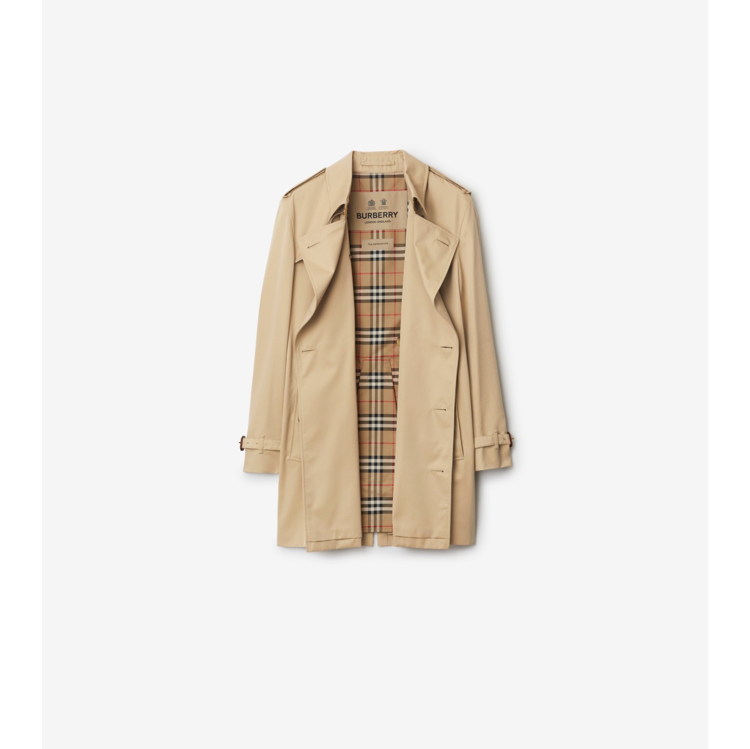 ショート ケンジントン ヘリテージ トレンチコート (ハニー) - メンズ, コットンギャバジン | Burberry®公式サイト