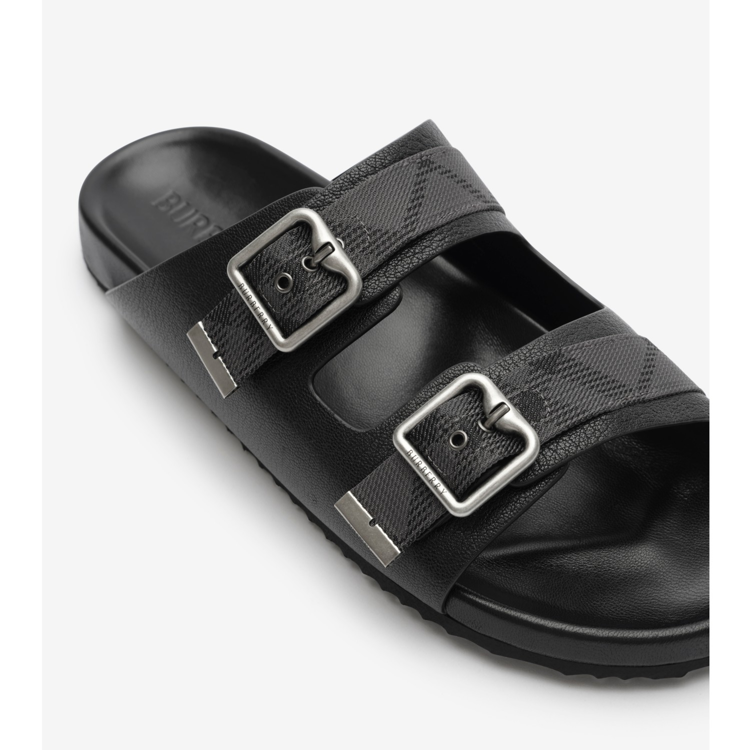 Leather Urchin Sandals in Black - Men | Burberry® Official