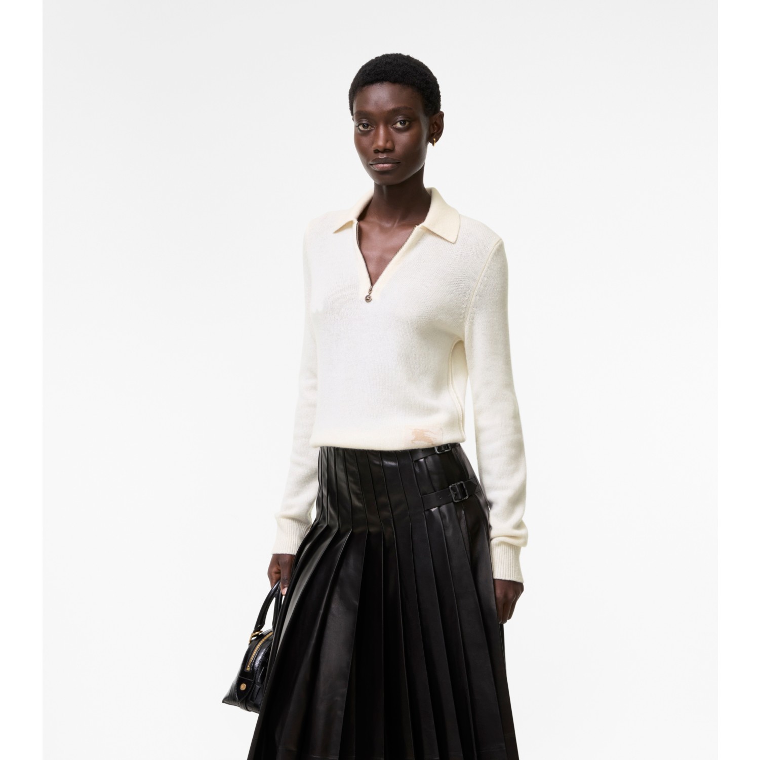 Long-sleeve Cashmere Polo Shirt