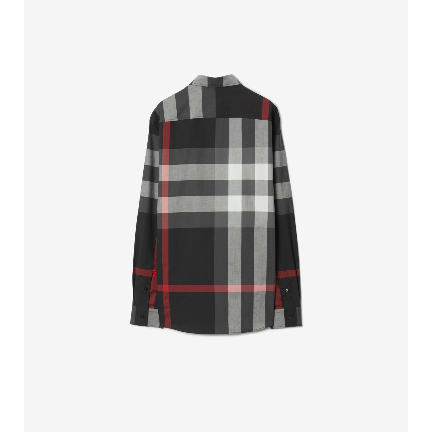 チェック コットンシャツ (チャコール) - メンズ, コットン | Burberry®公式サイト