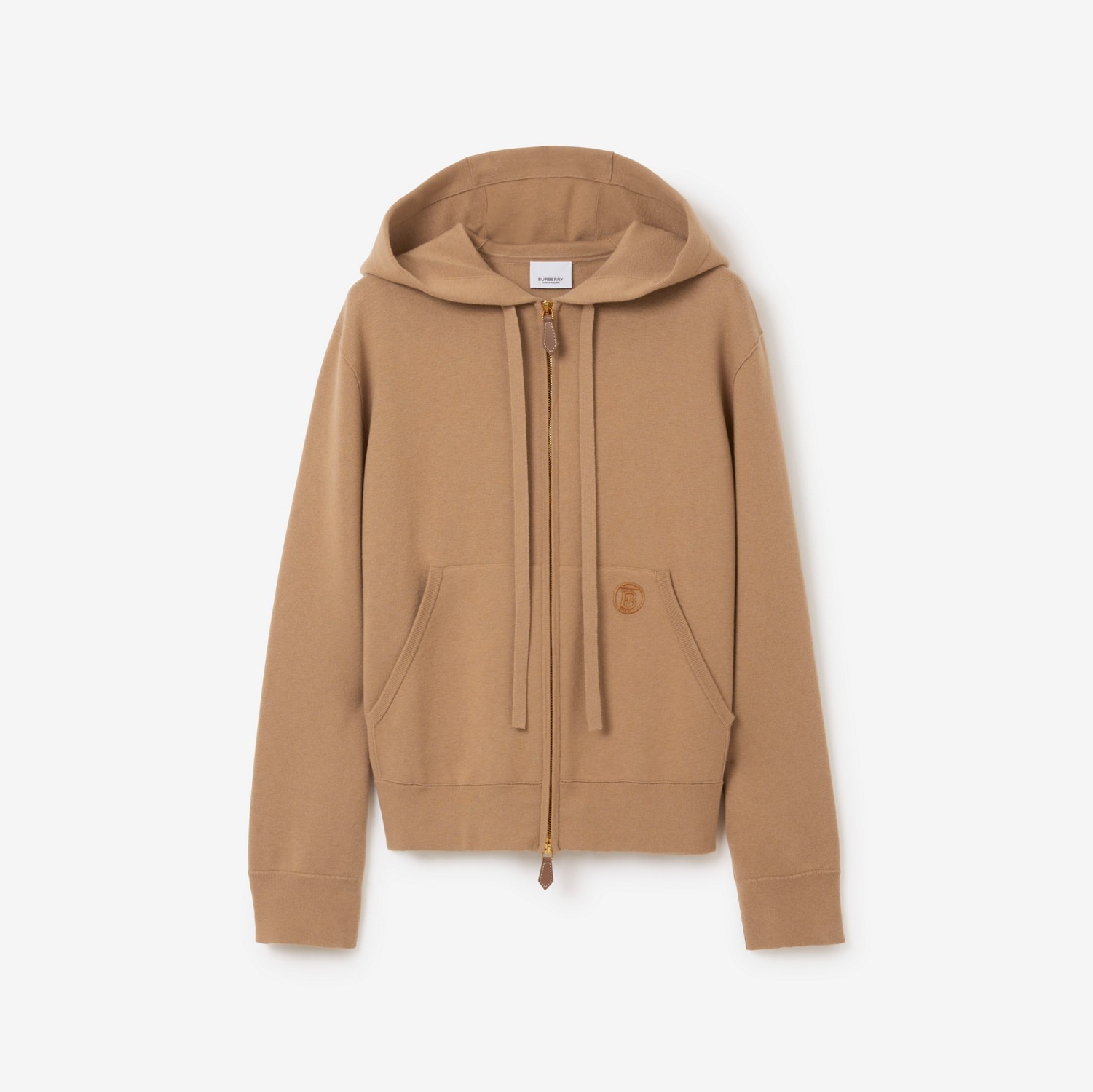 Cashmere Blend Zip Hoodie in Camel - Women | Burberry® Official