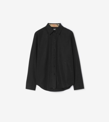 Burberry クラシックフィット コットンポプリンシャツ (ブラック) - ウィメンズ, コットン | Burberry®公式サイト