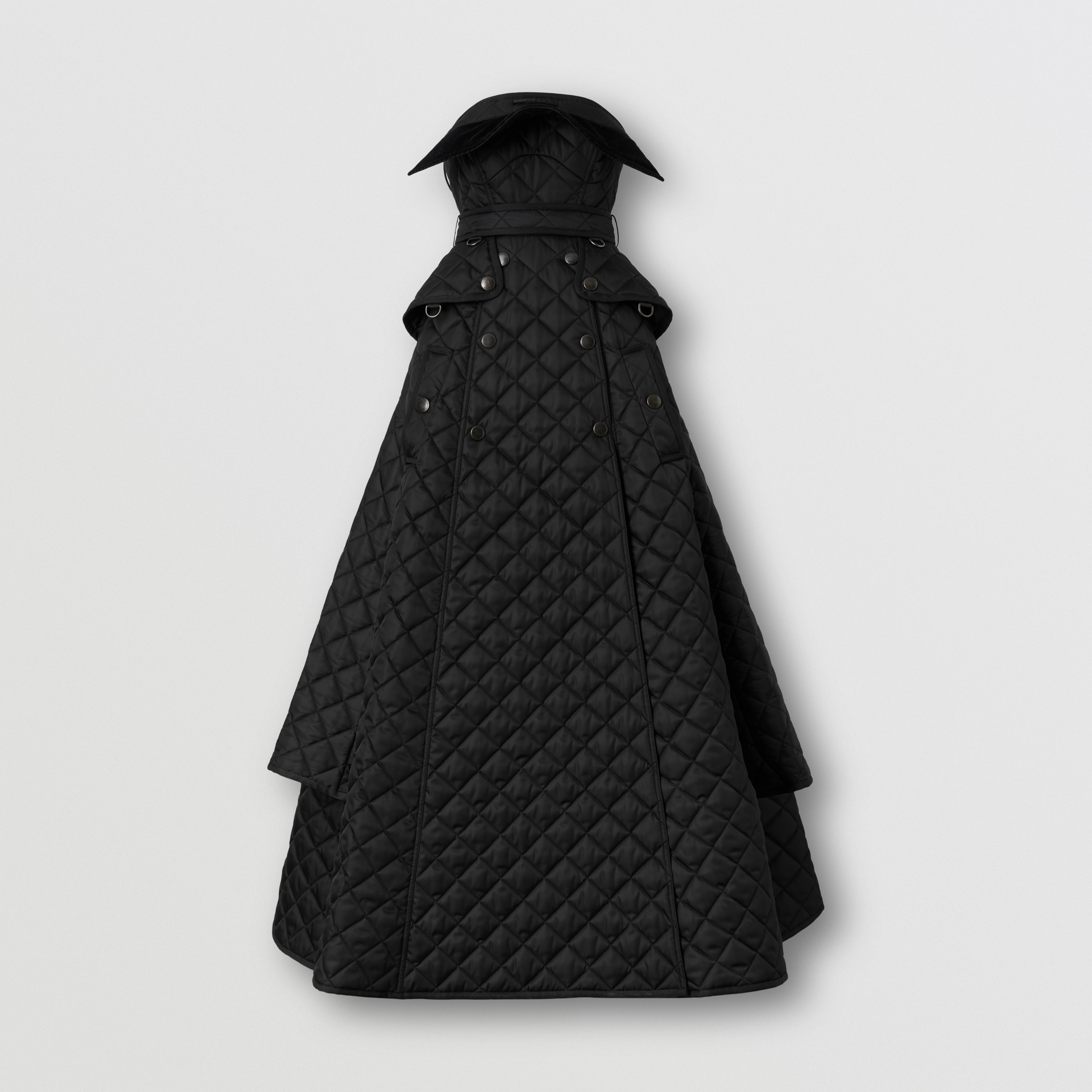 Diamond Quilted Trench Gown in Black - Women | Burberry® Official - 4