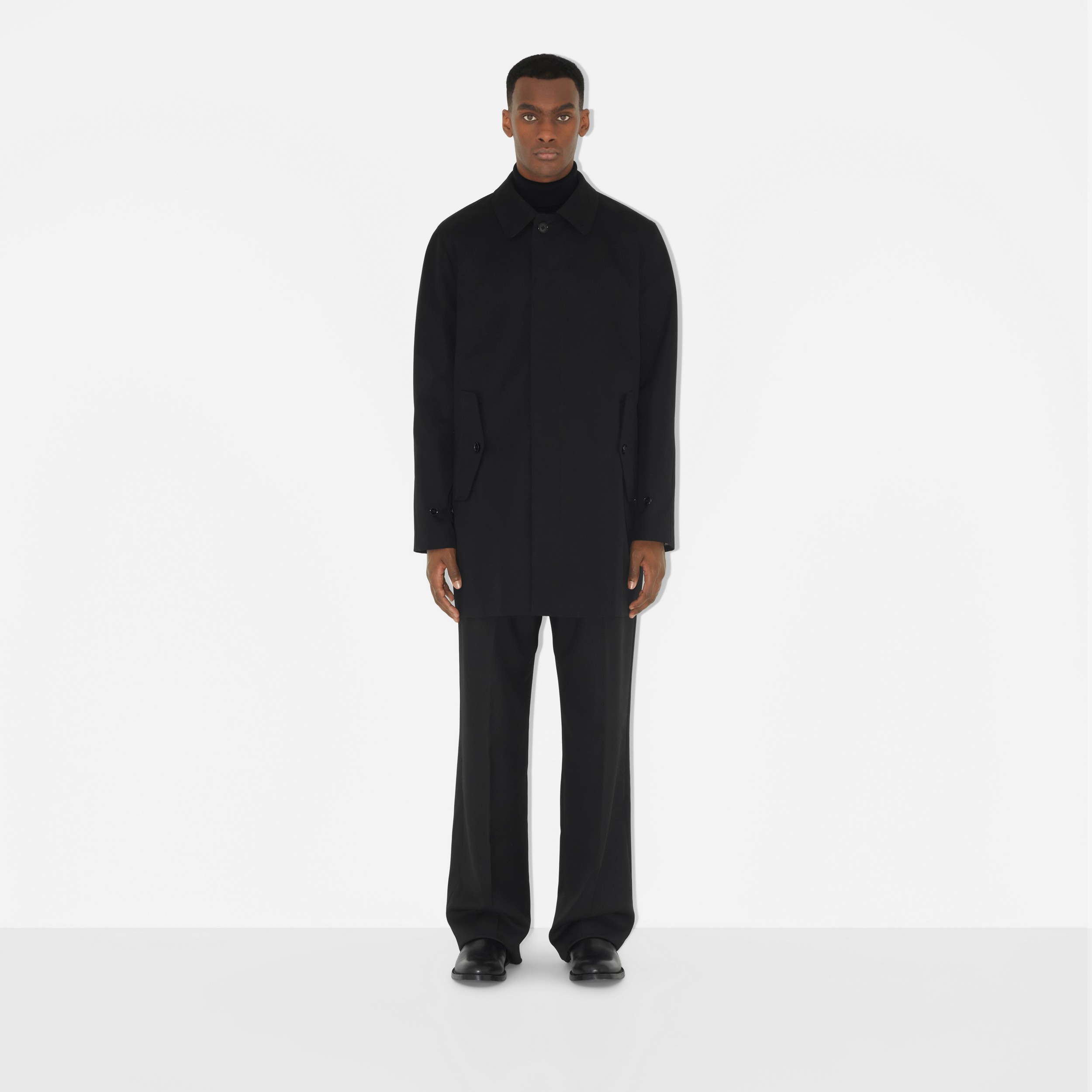 Archive-lined Cotton Gabardine Car Coat in Black - Men | Burberry® Official - 3