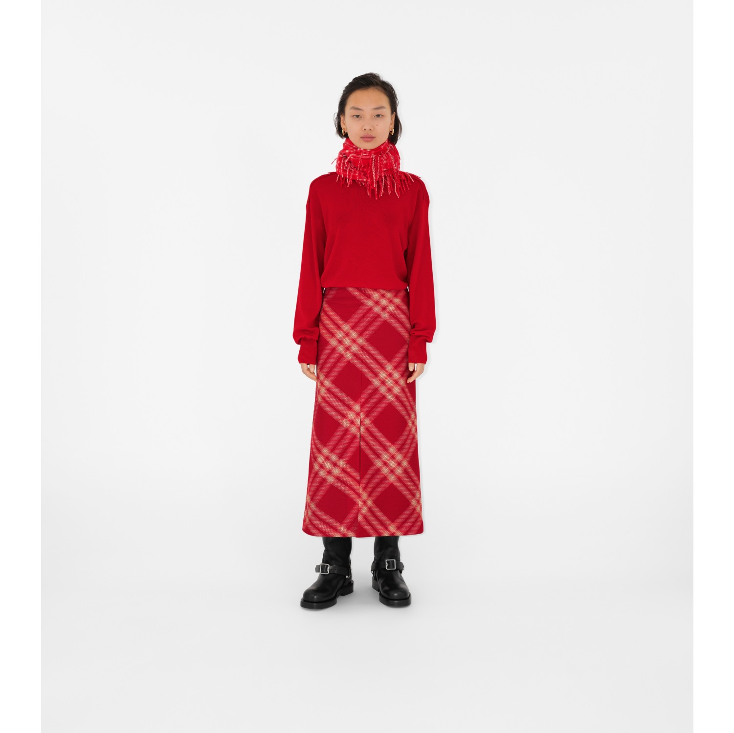 Burberry tartan wool sales skirt