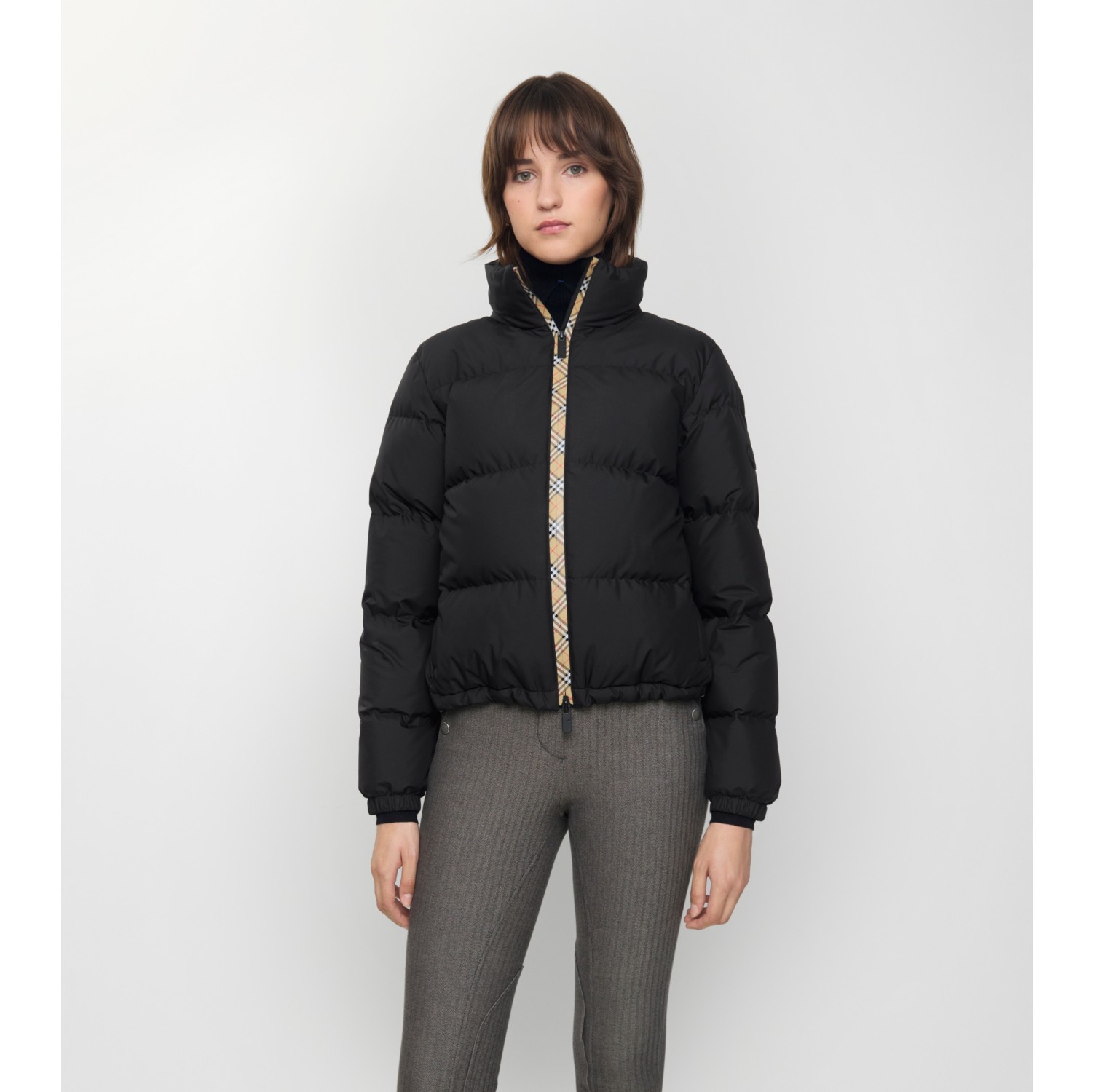 Wattierte Jacke „Ambleside“ mit Check-Besatz