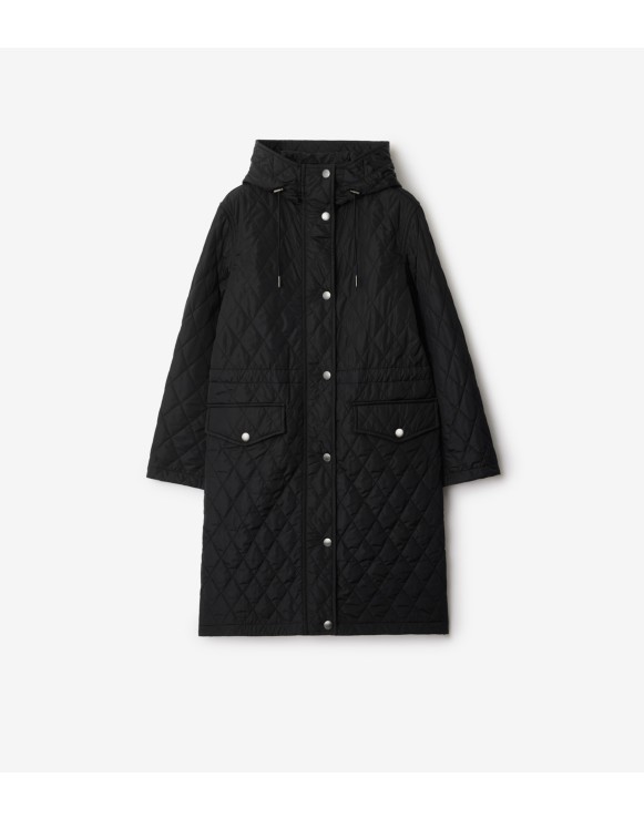 Manteau à capuche en nylon matelassé