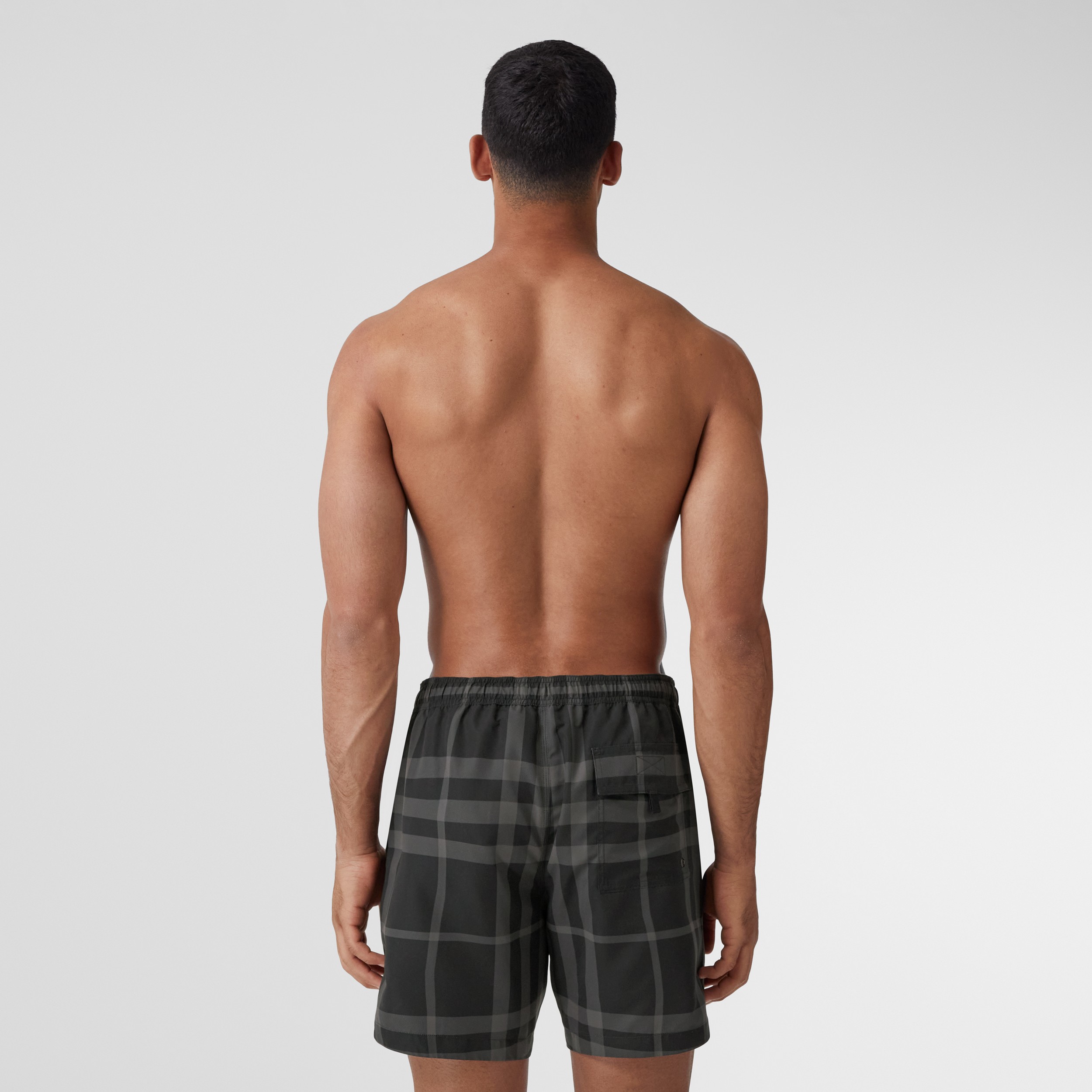 Check Drawcord Swim Shorts in Mid Grey - Men | Burberry® Official - 2