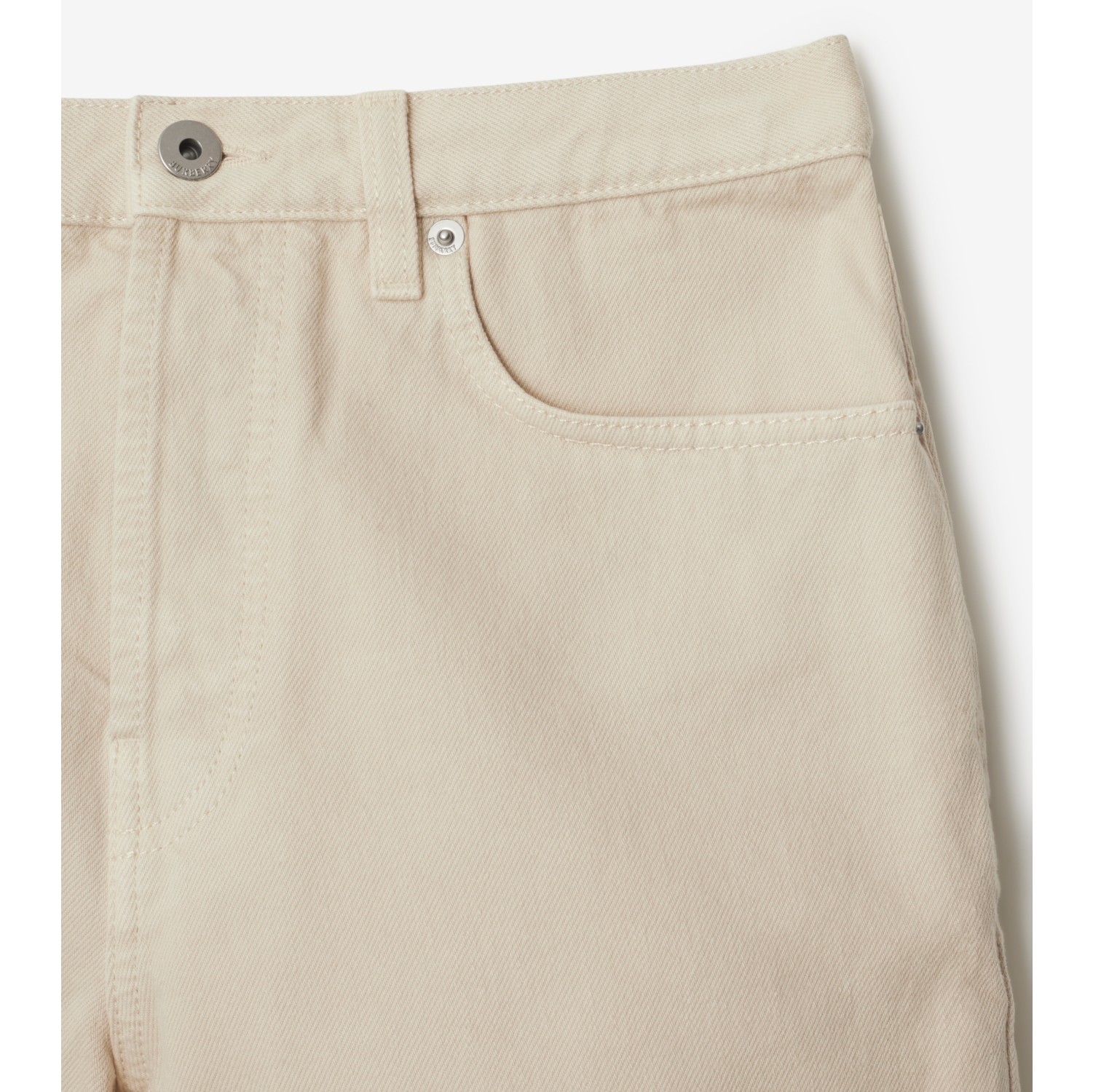 Denim Shorts in Oat - Women, Cotton | Burberry® Official
